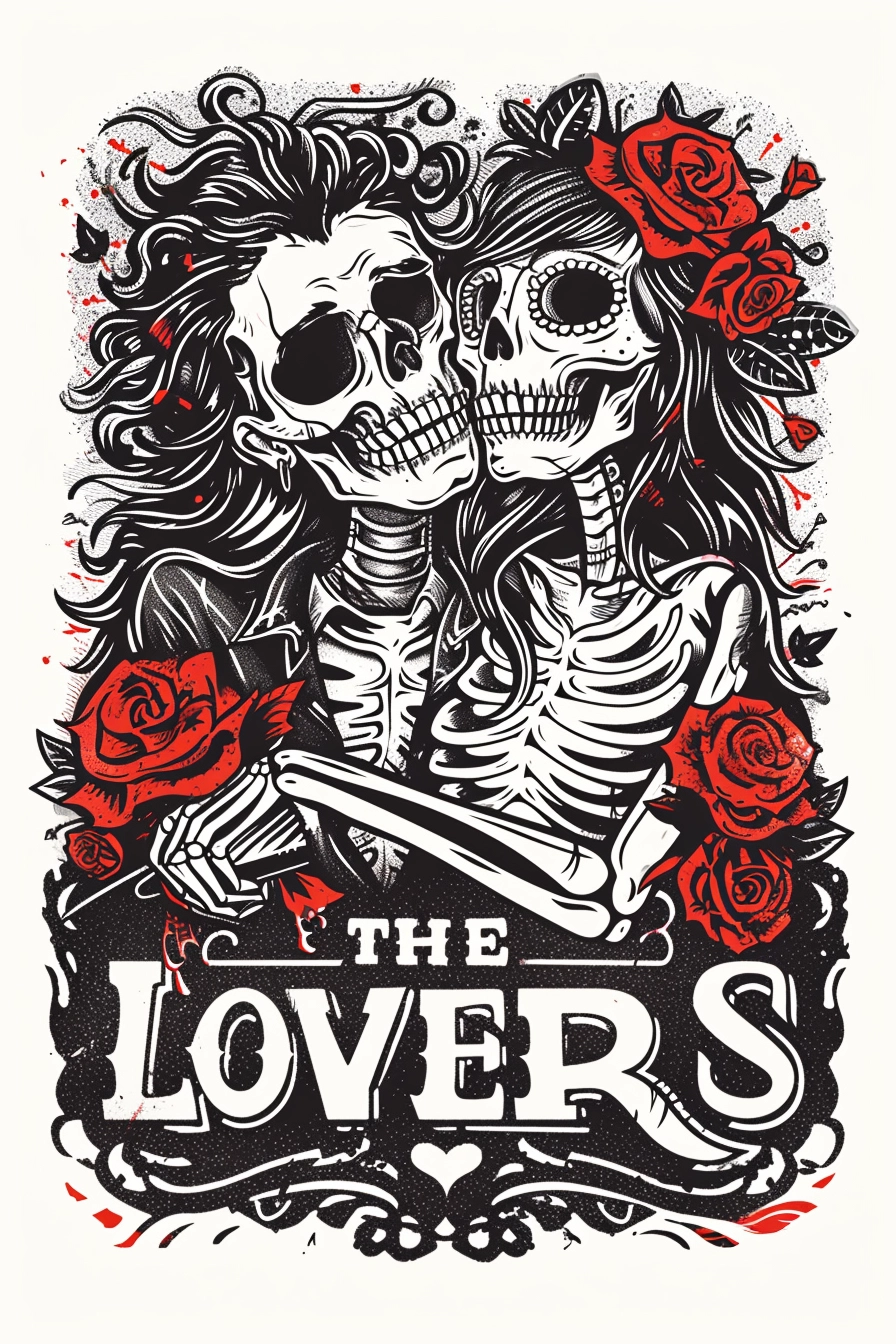 The Lovers: Metalcore Band's Romantic Skeleton Design