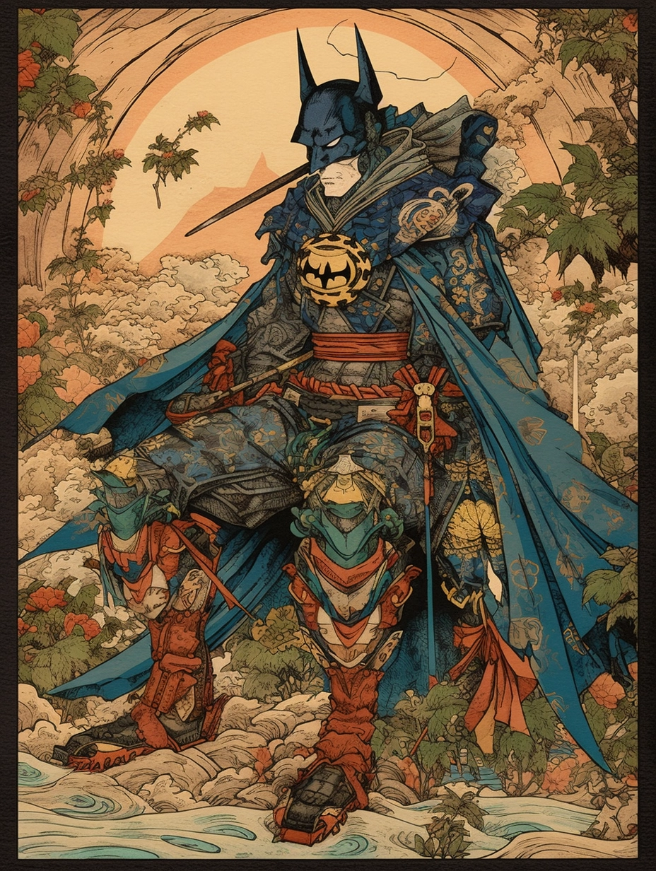 Batman in Utagawa Kuniyoshi Style