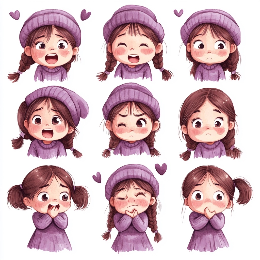 Adorable Emoticon Pack: Cute Girl Expressions