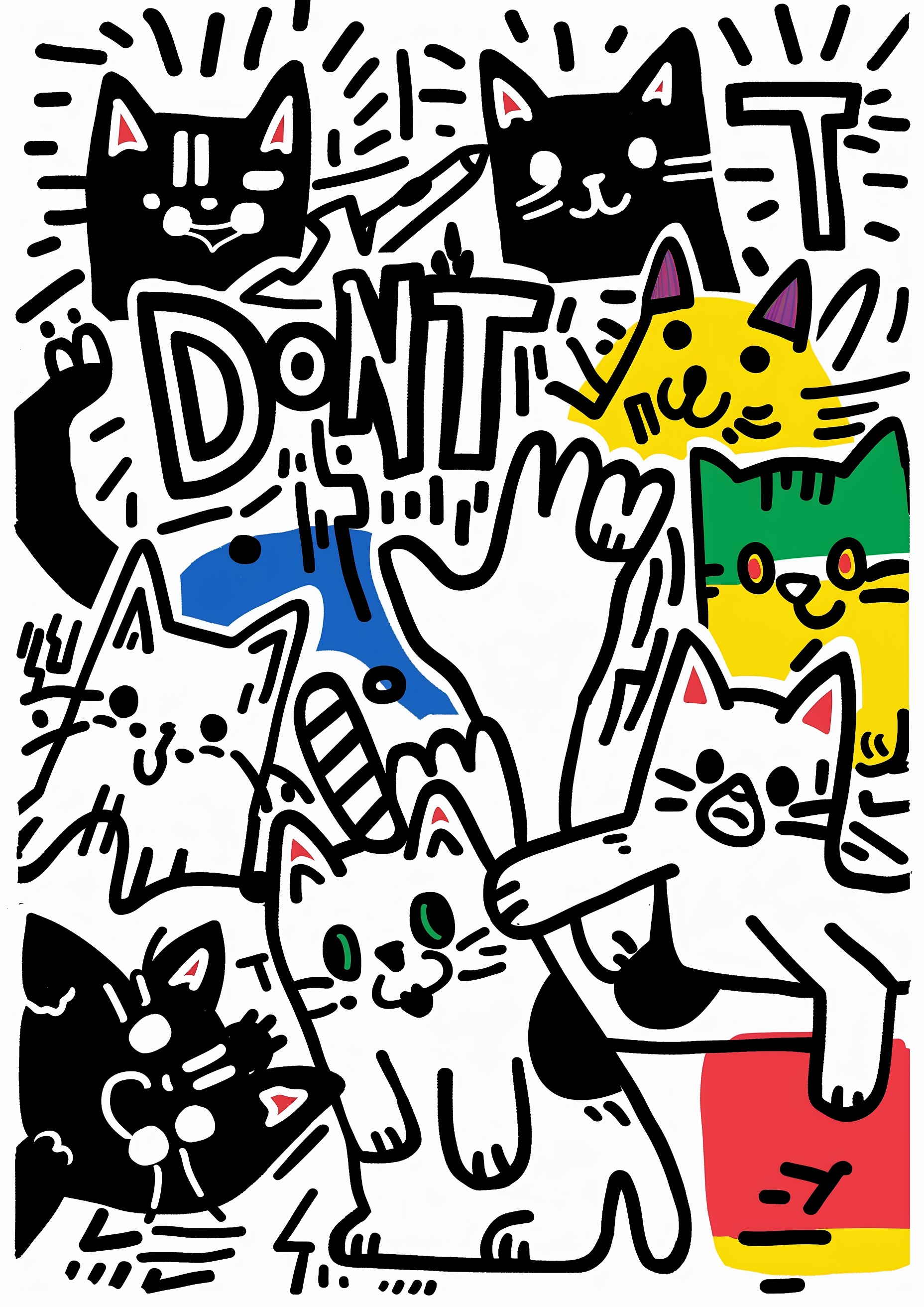 Don't Touch Me! Big Cat Factory - Keith Haring Style