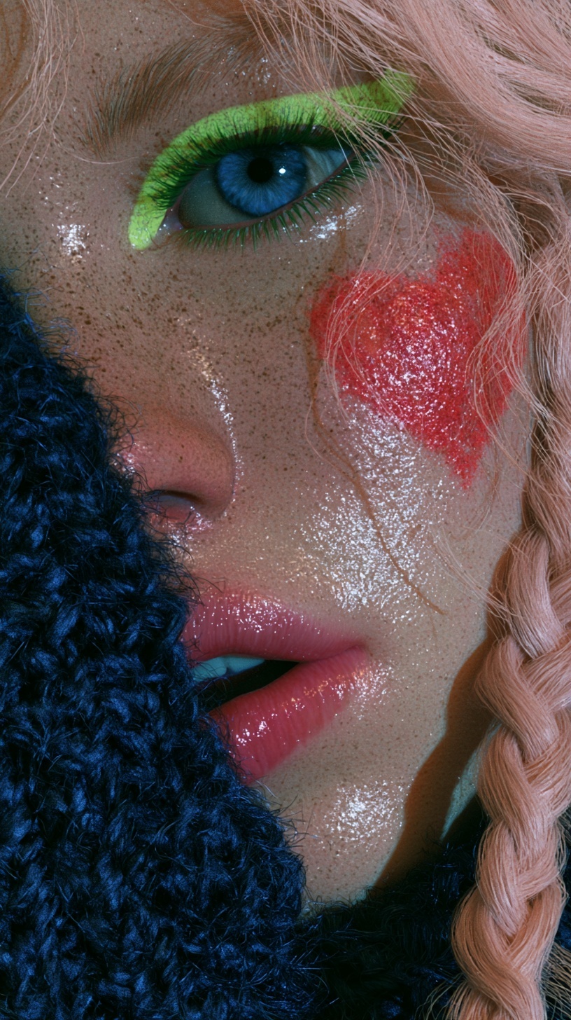 Vibrant Artistic Portrait: Colorful Close-Up