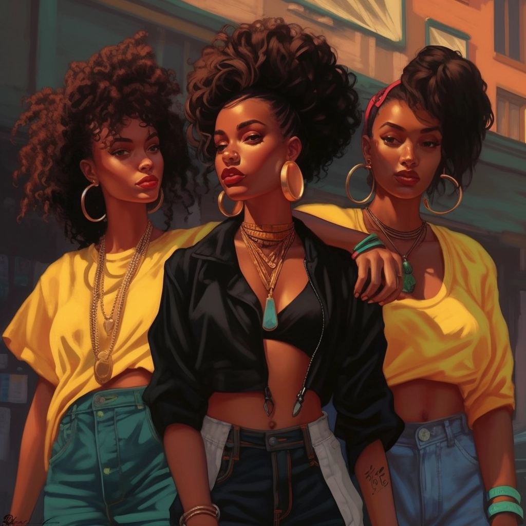 Colorful 90s Aesthetic Clothing for Beautiful Black Women