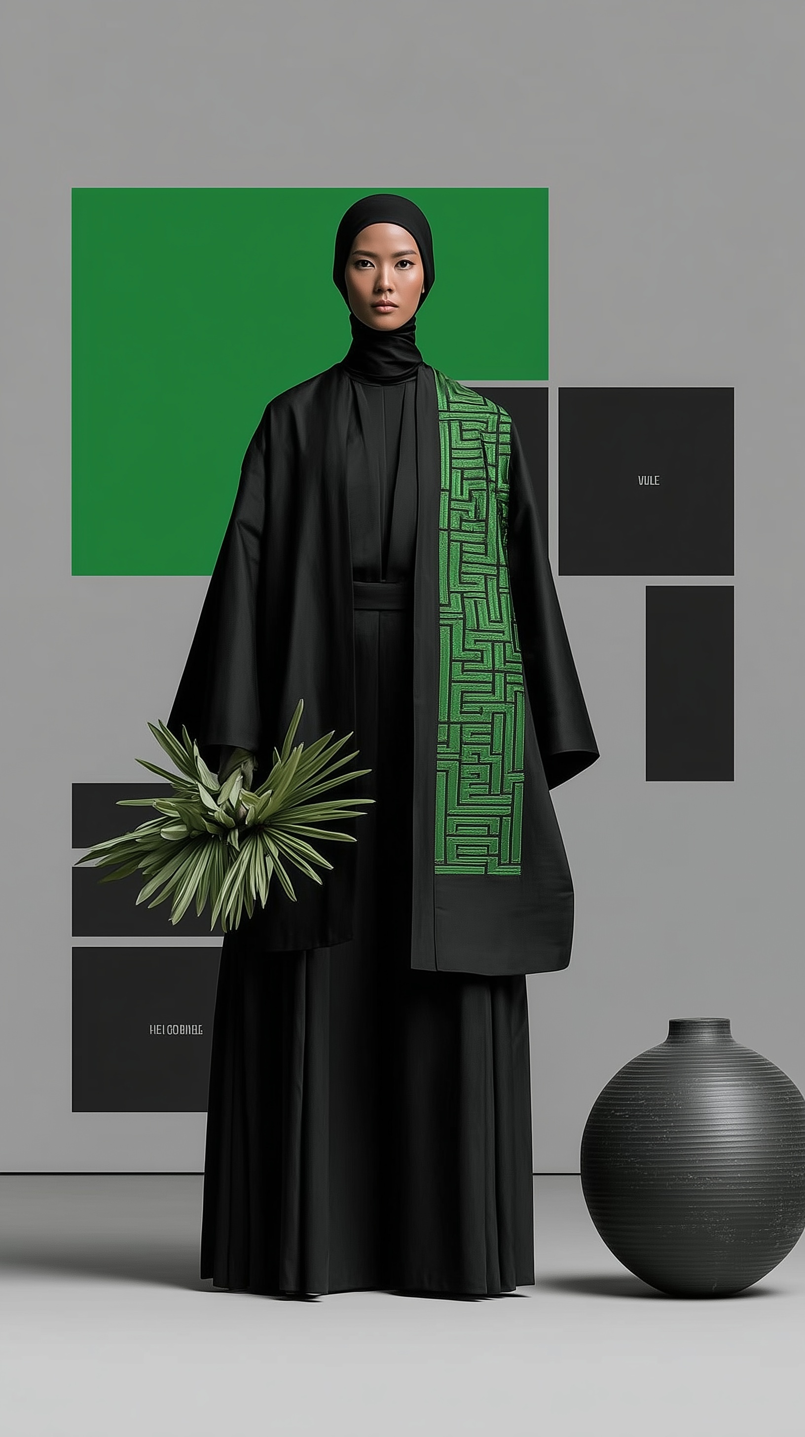 Stunning Full-Body Portrait in Quetzal Green Hijab