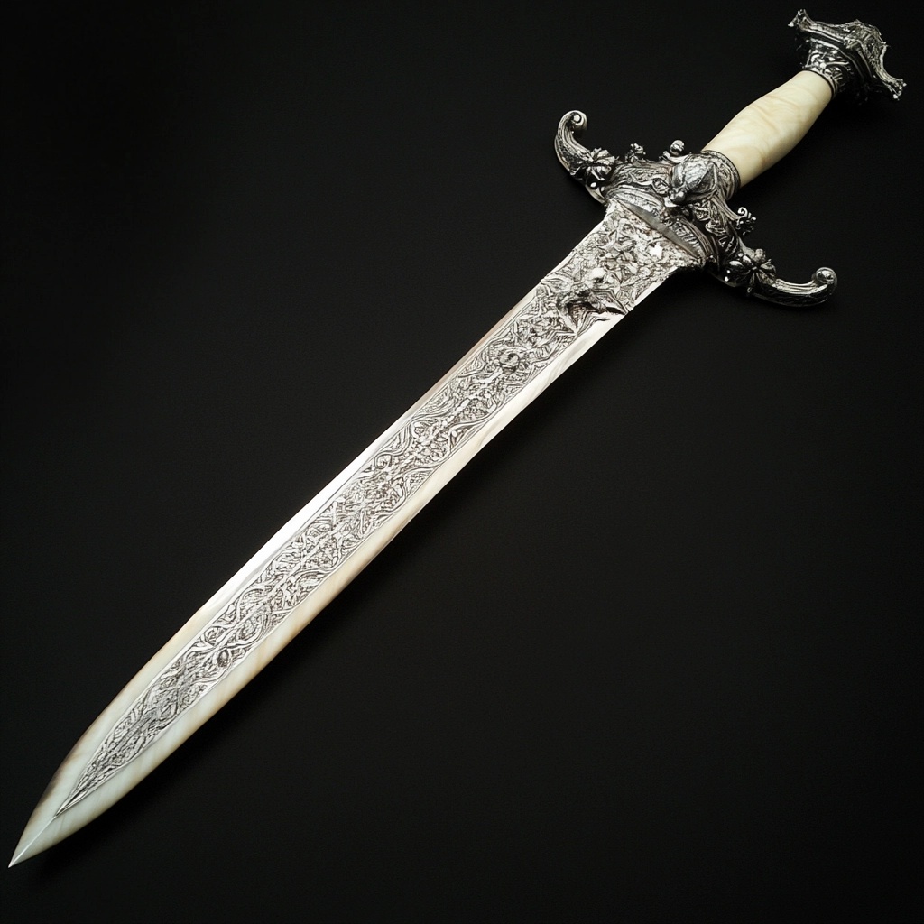 Ivory & Silver Sword: Exquisite Craftsmanship Awaits