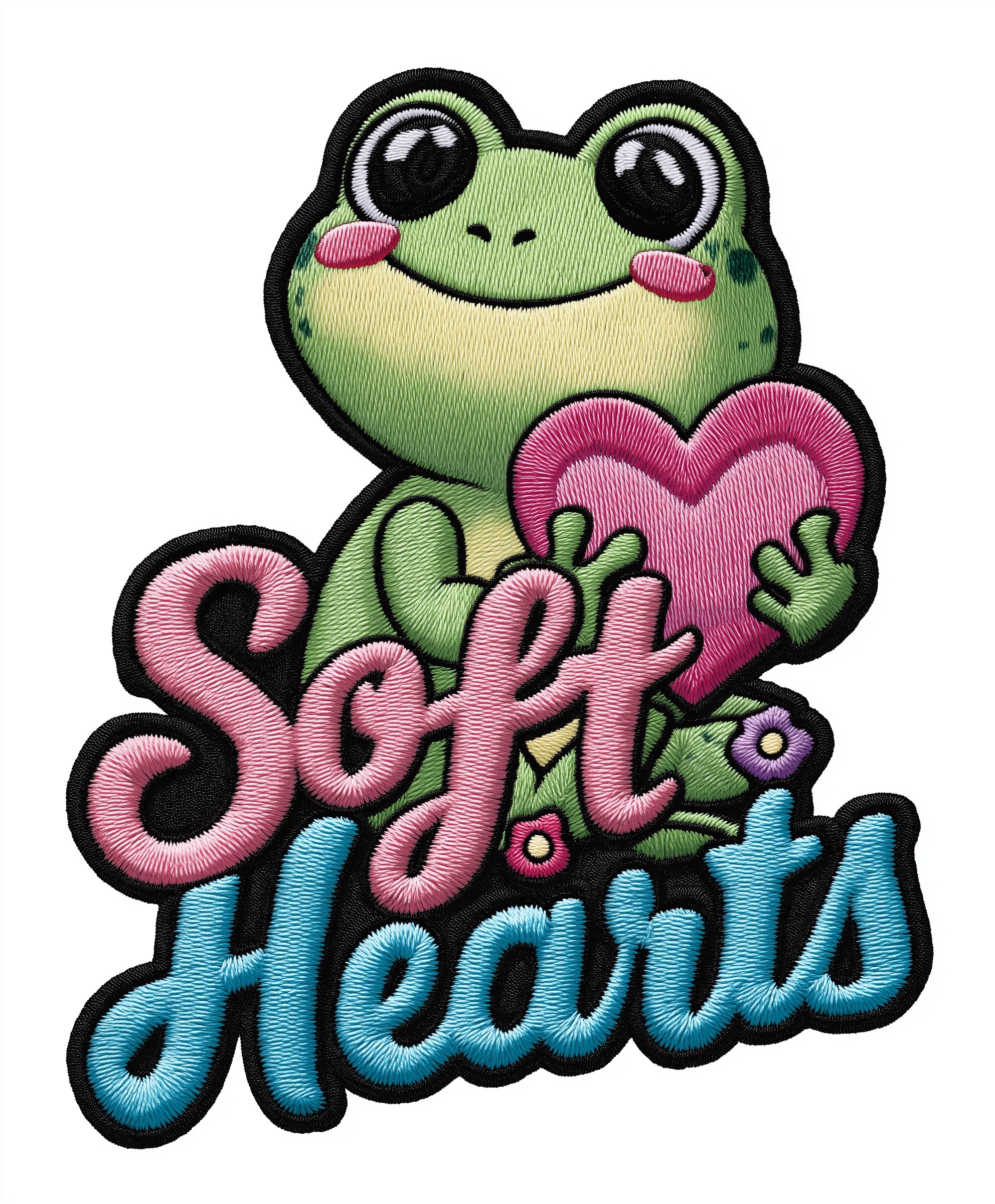 Soft Hearts: Kawaii Frog T-Shirt Design