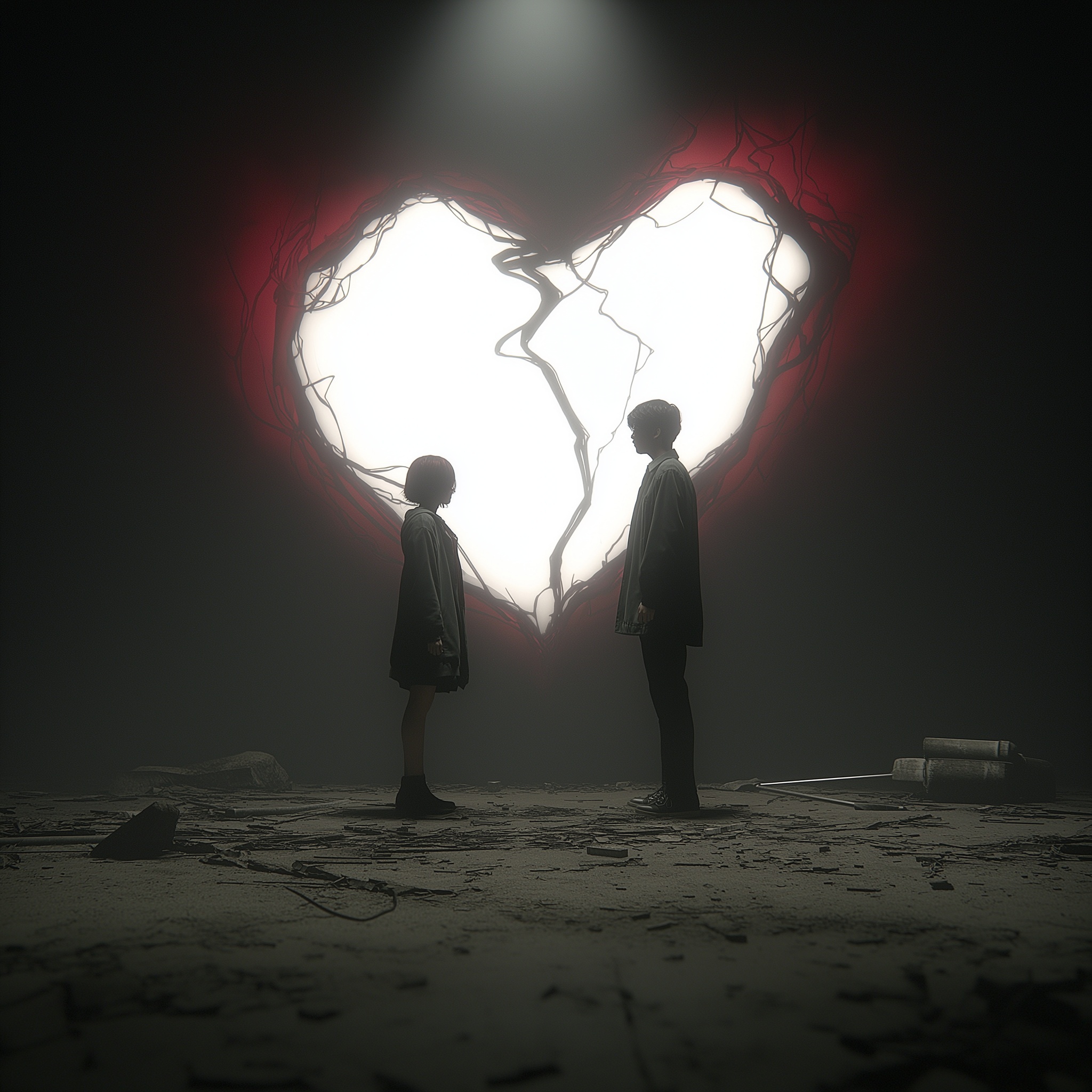 Heartbreak Unveiled: A Cinematic Grunge Encounter