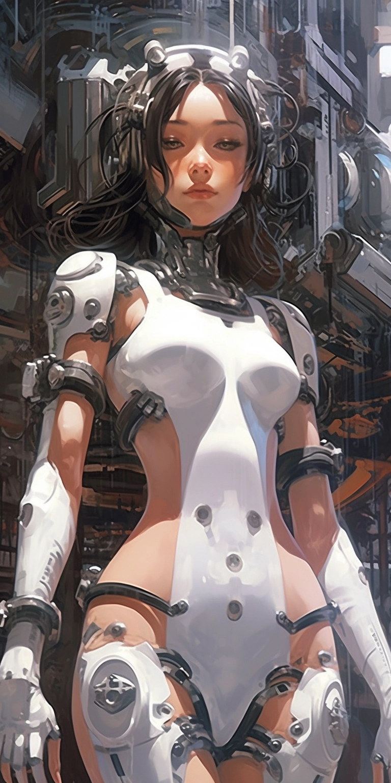 Sci-Fi Anime Girl in Bio Mech Suit