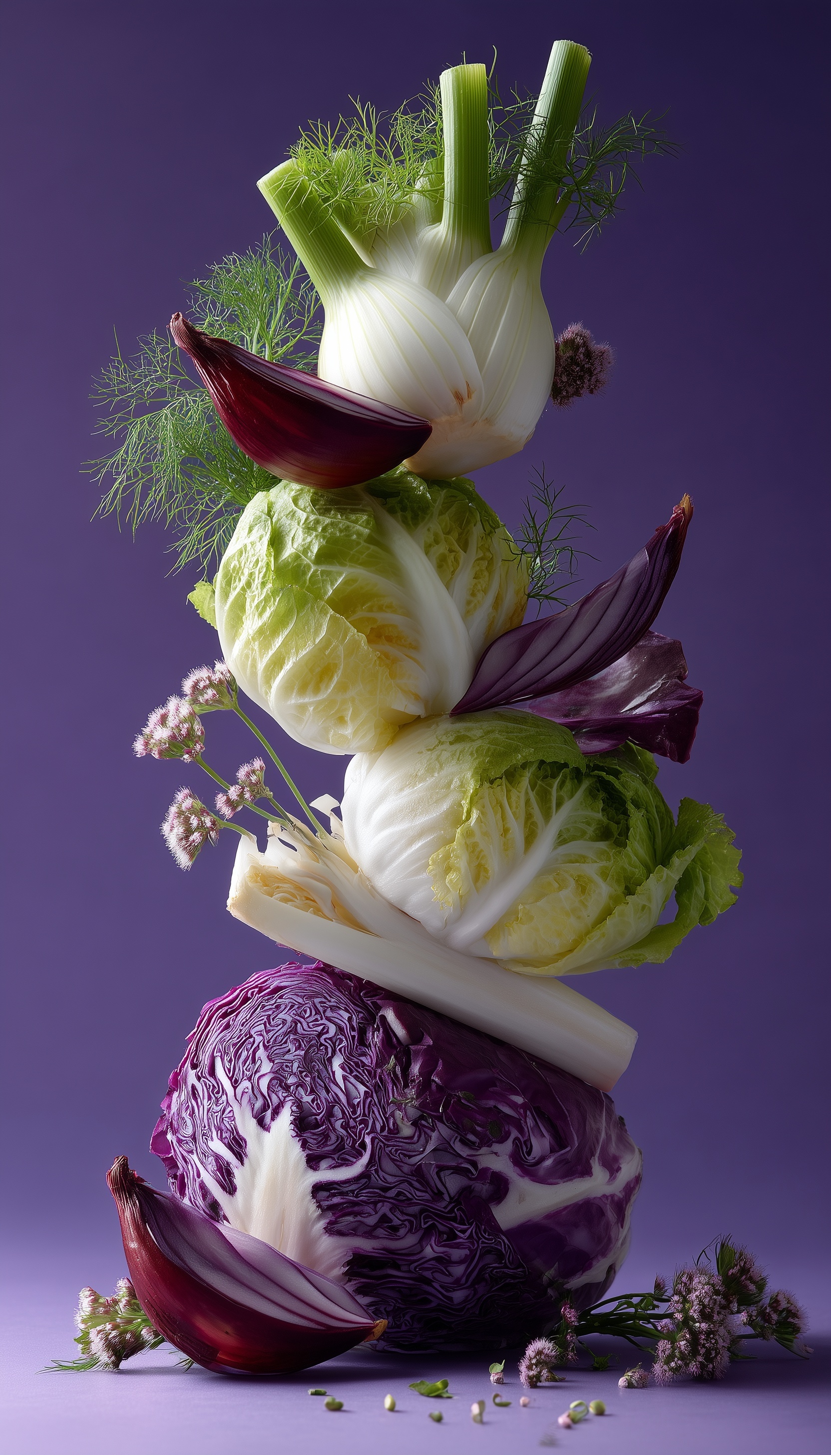 Elegant Still Life: Fresh Veggies in Perfect Balance