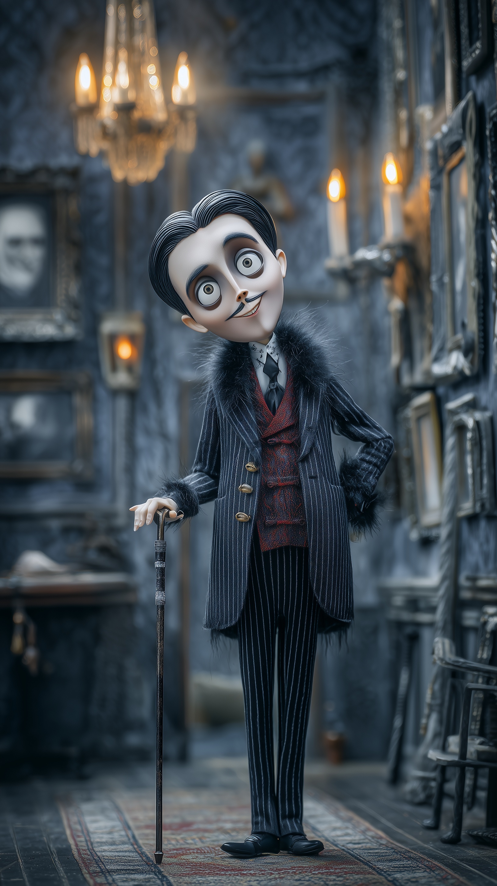 Gothic Charm: Tim Burton's Gomez Addams Unveiled