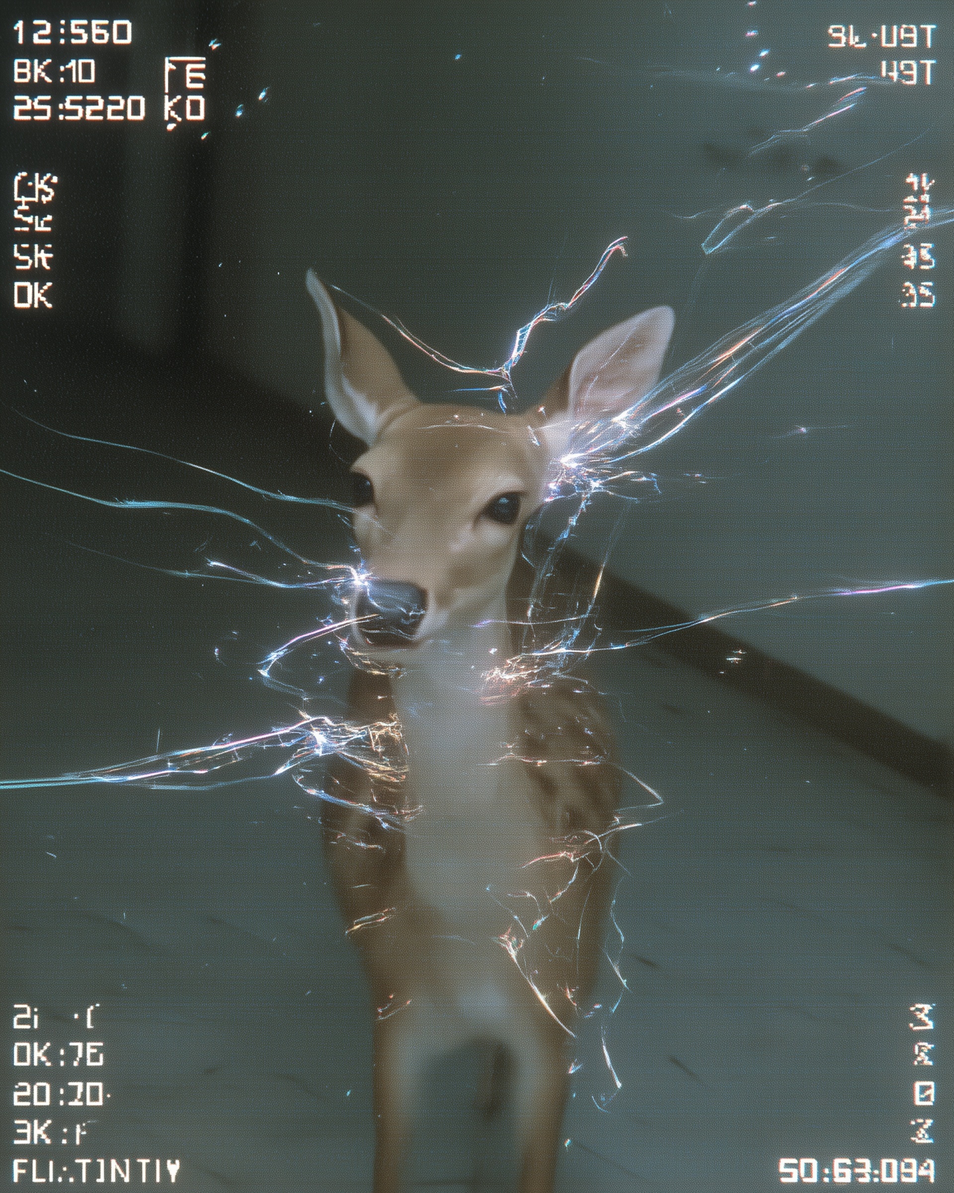 Deer in Brutalist Campus: A Surreal Portrait