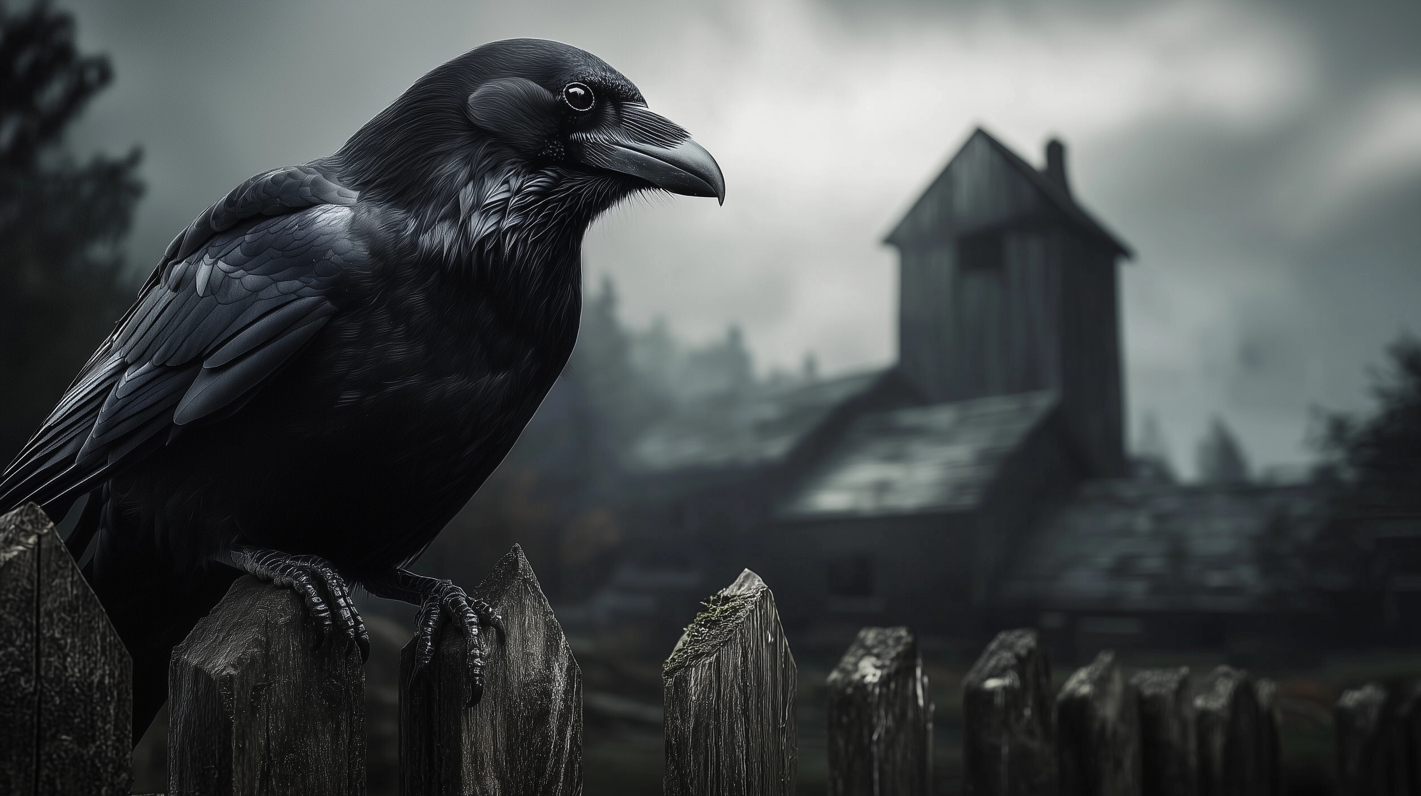 Haunting Raven at Sinister Medieval Mill