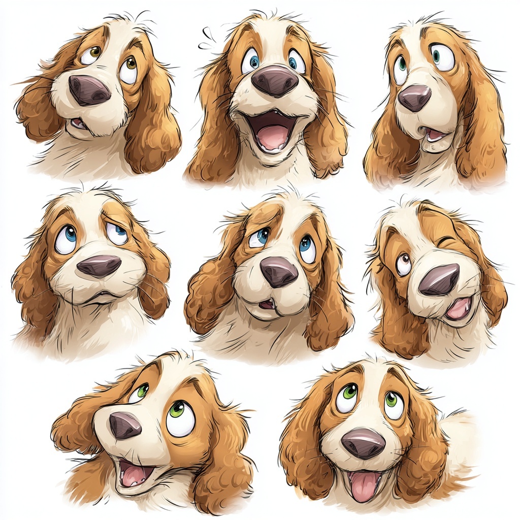 Playful Cocker Spaniel Stickers: 9 Fun Poses!