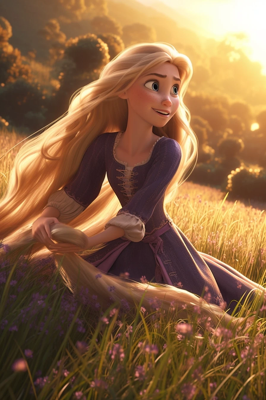 Radiant Rapunzel: Stunning Disney Artstyle Illustration