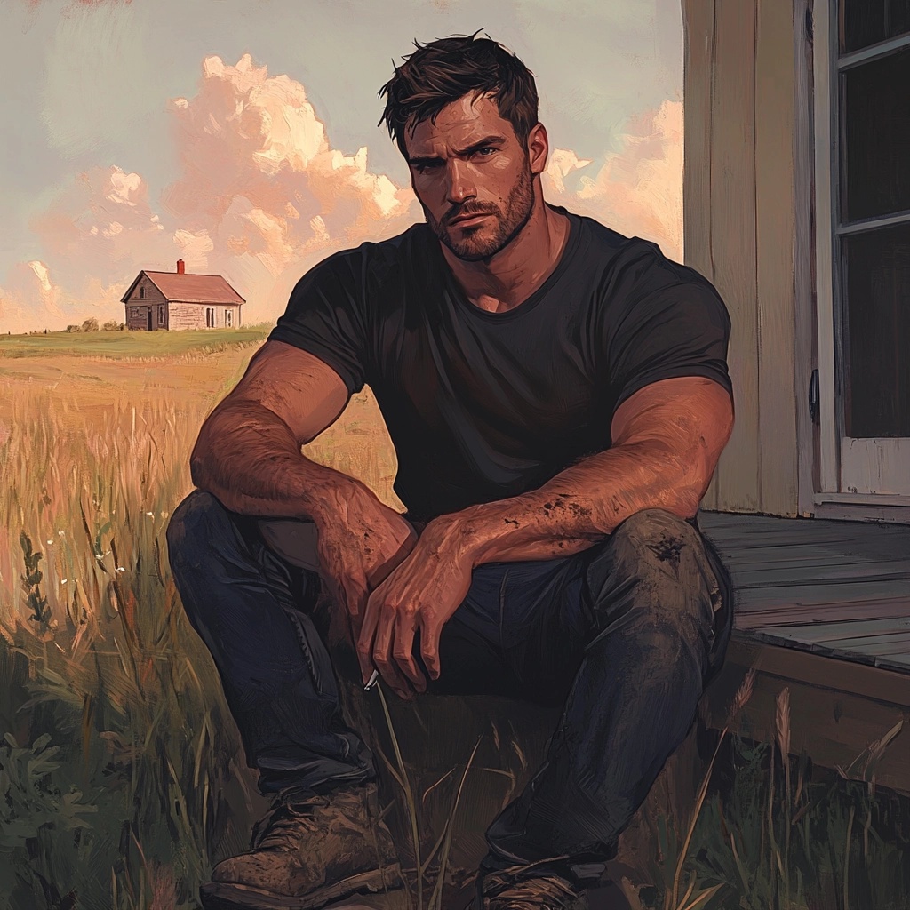 Stylized Portrait: Handsome Man on a Porch