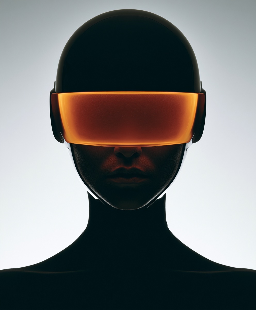 Futuristic Human Figure: Sci-Fi Tech Portrait