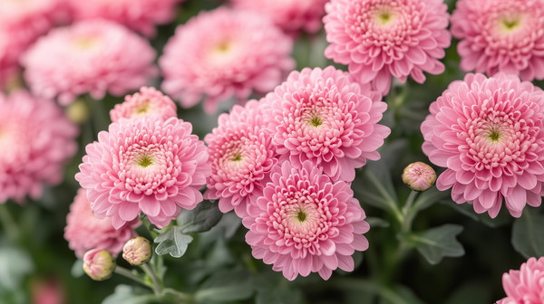 Stunning Pink Chrysanthemums in Soft Focus