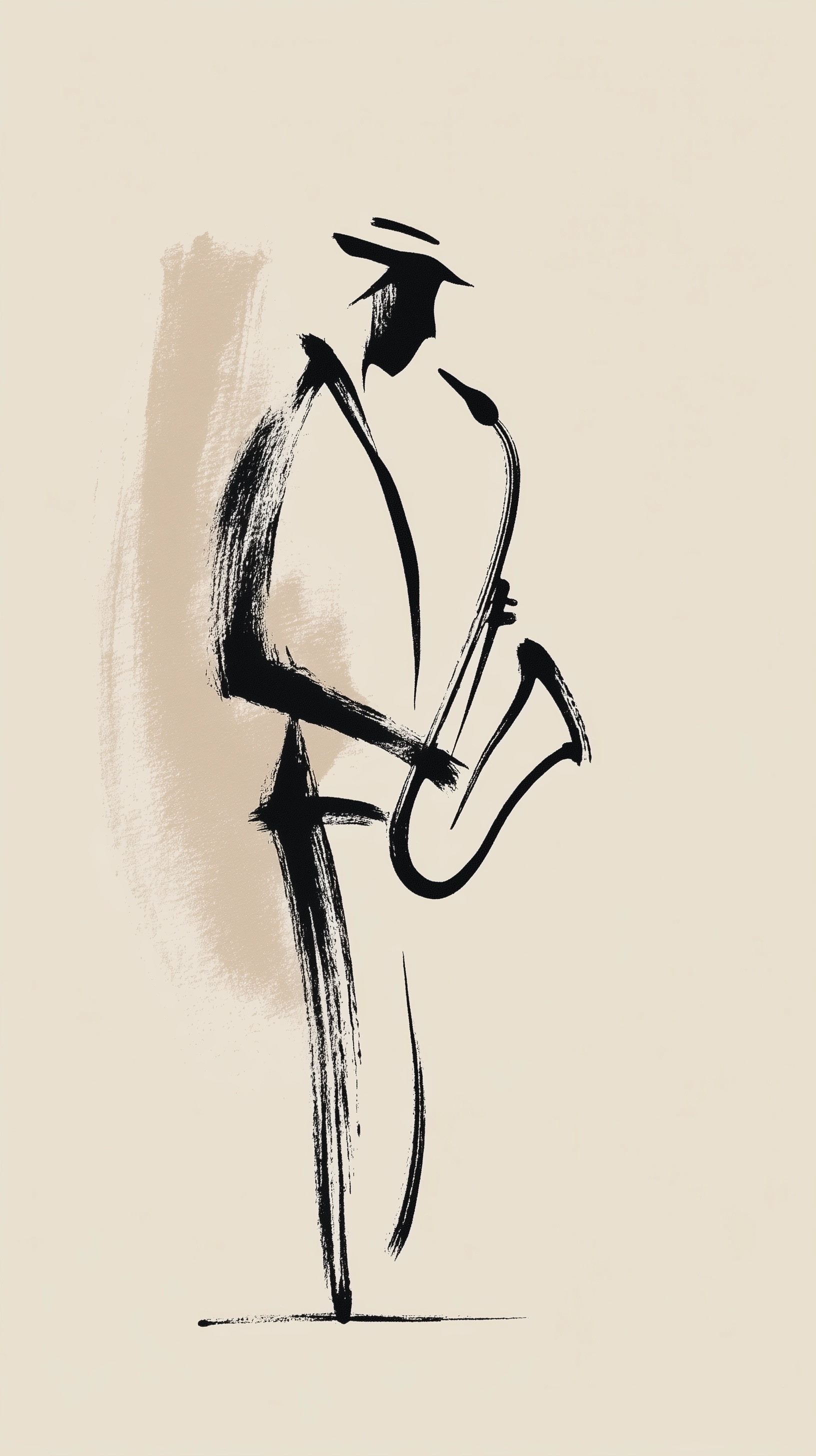 Elegant Saxophonist Silhouette in Paris