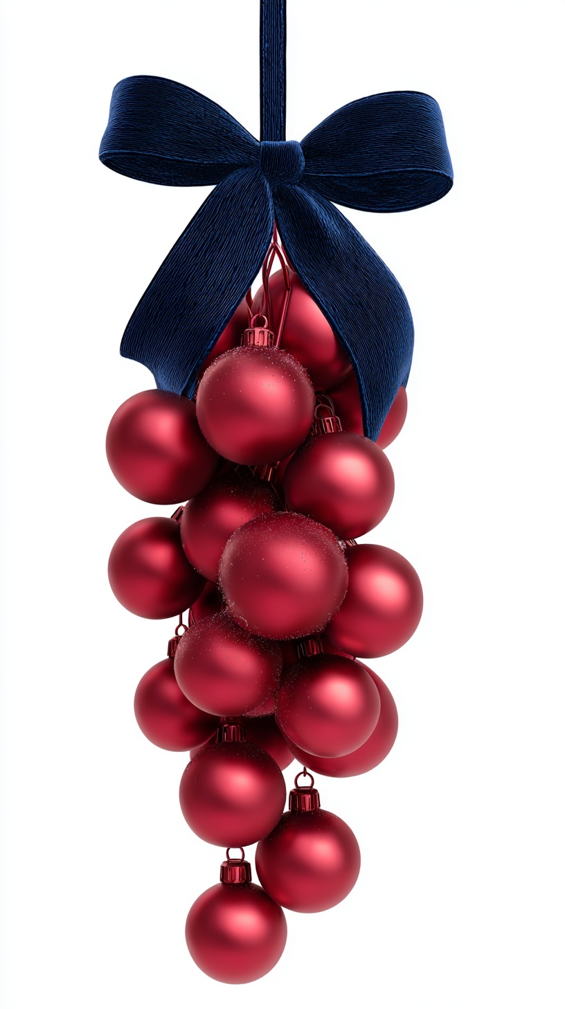Elegant Red Christmas Baubles with Velvet Ribbon