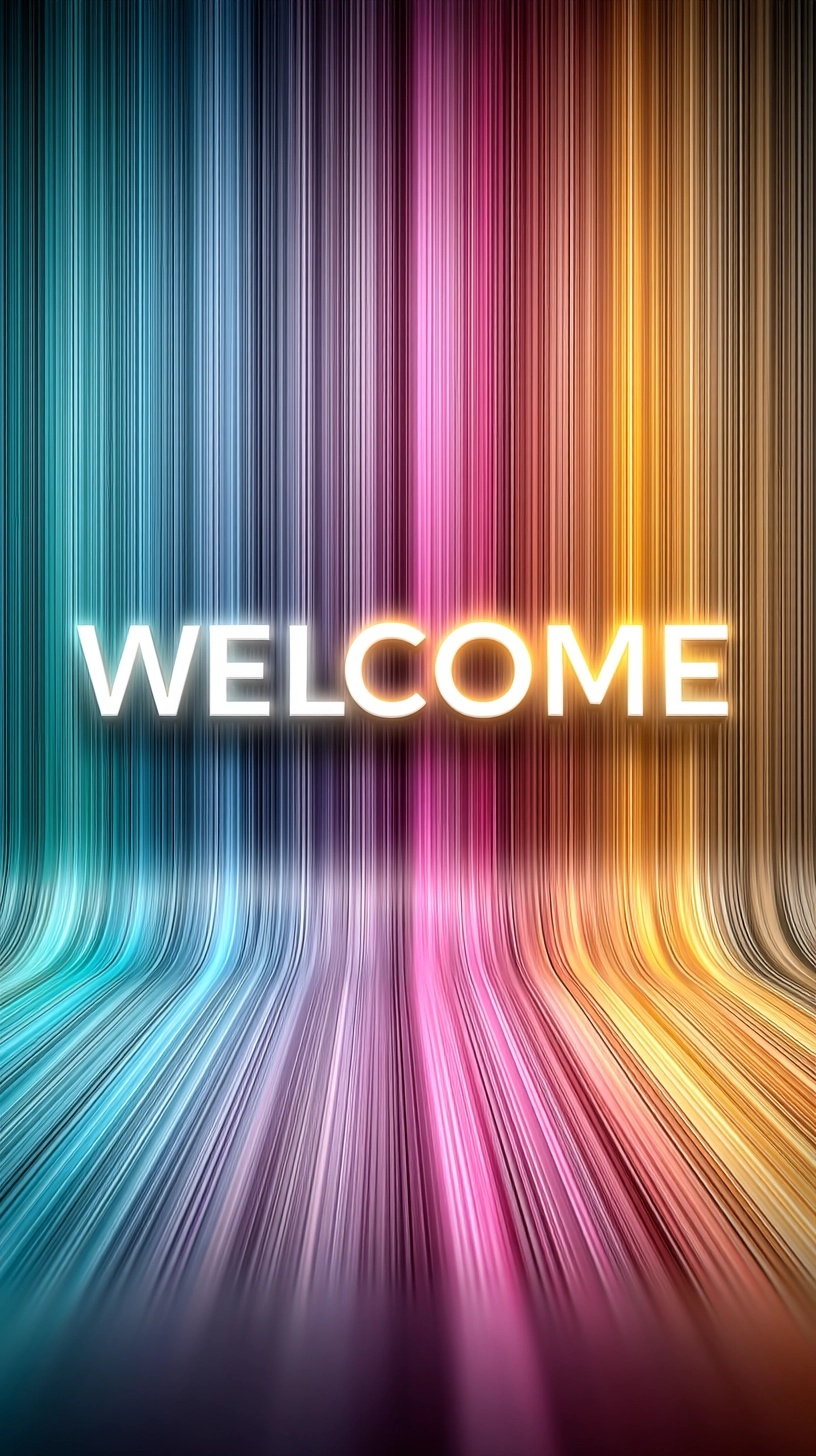 Welcome: Vibrant Neon Motion Background