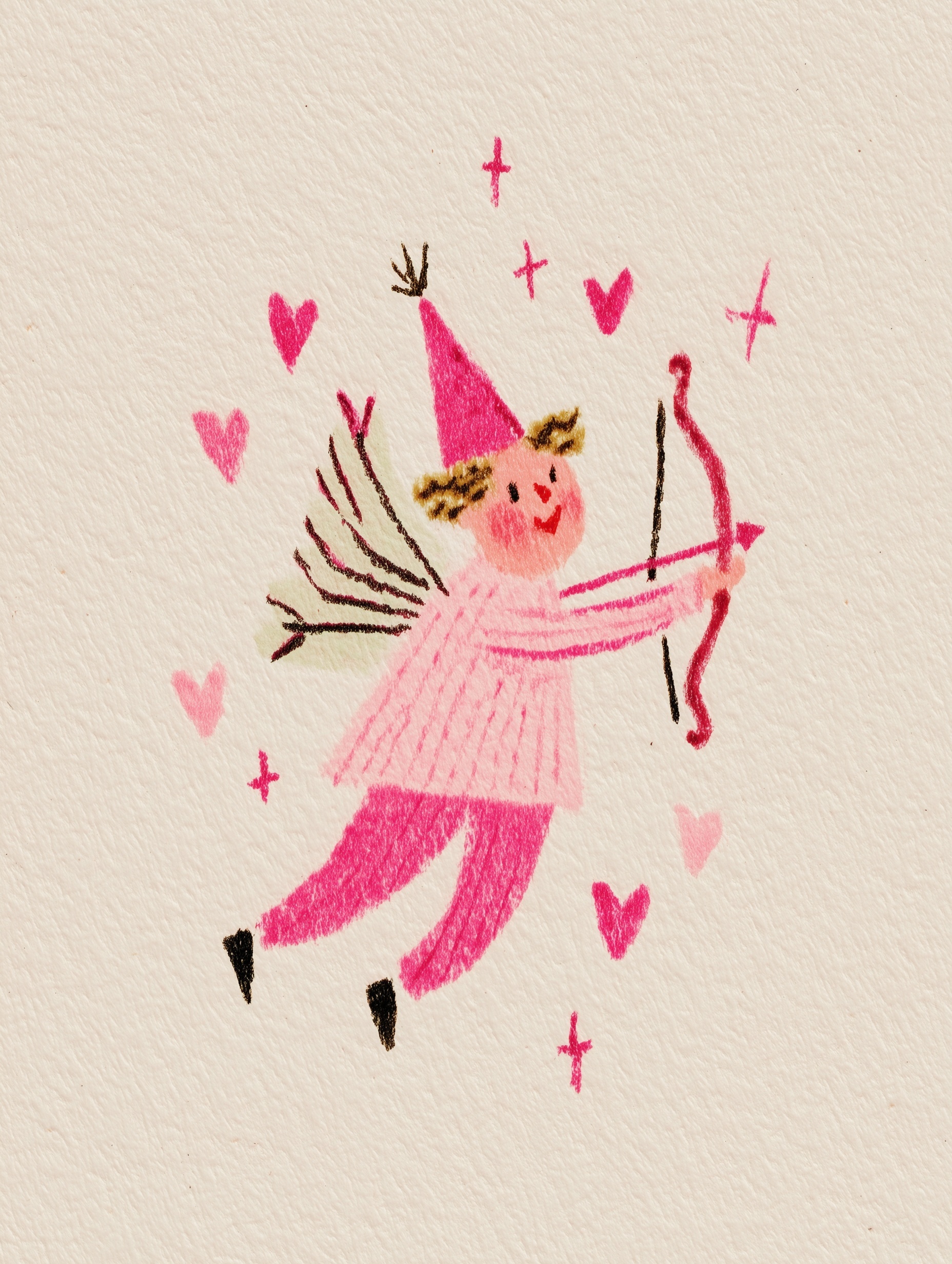 Whimsical Twin Cupids: Birthday Love Illustration