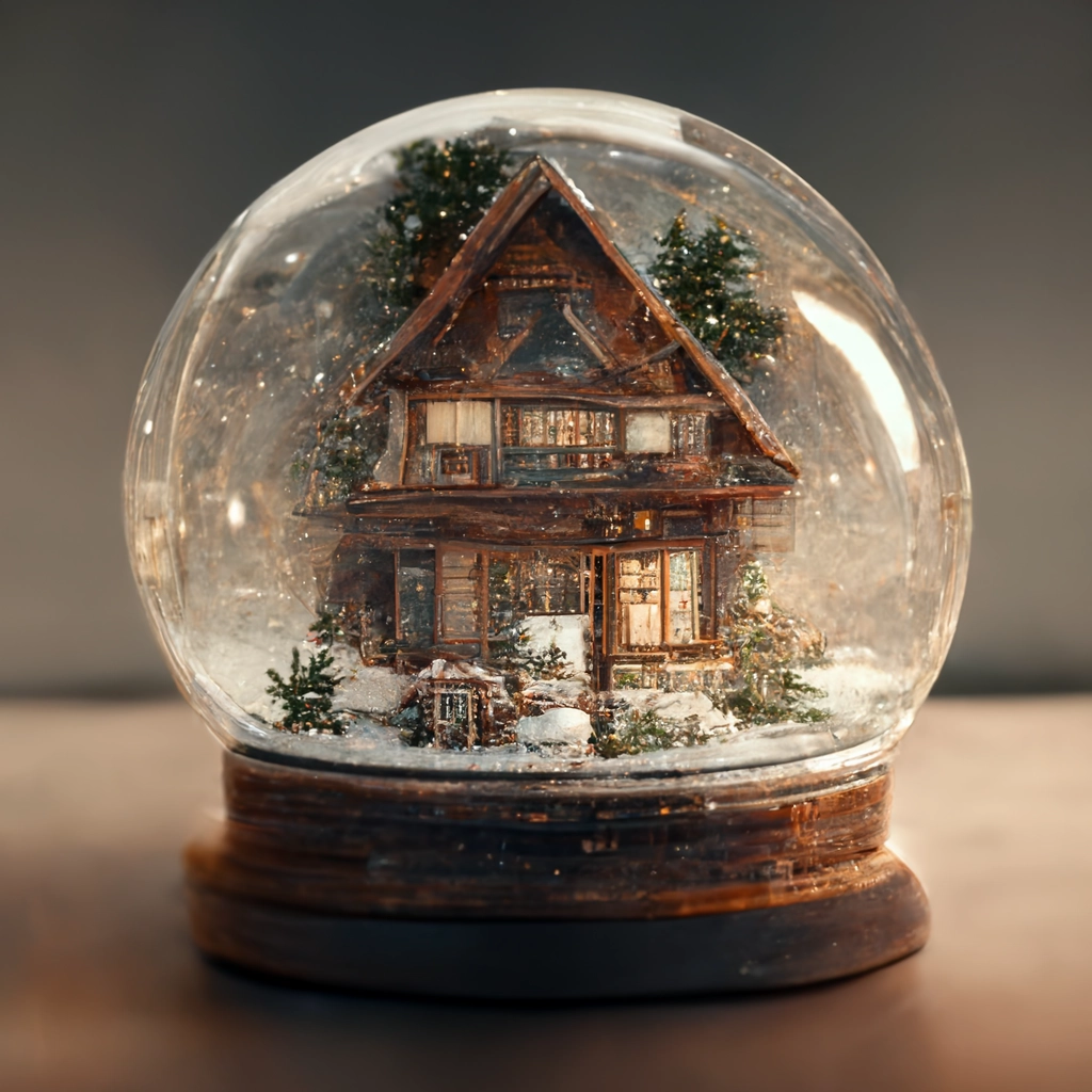 Vintage Coffee Shop in a Snowglobe for Christmas