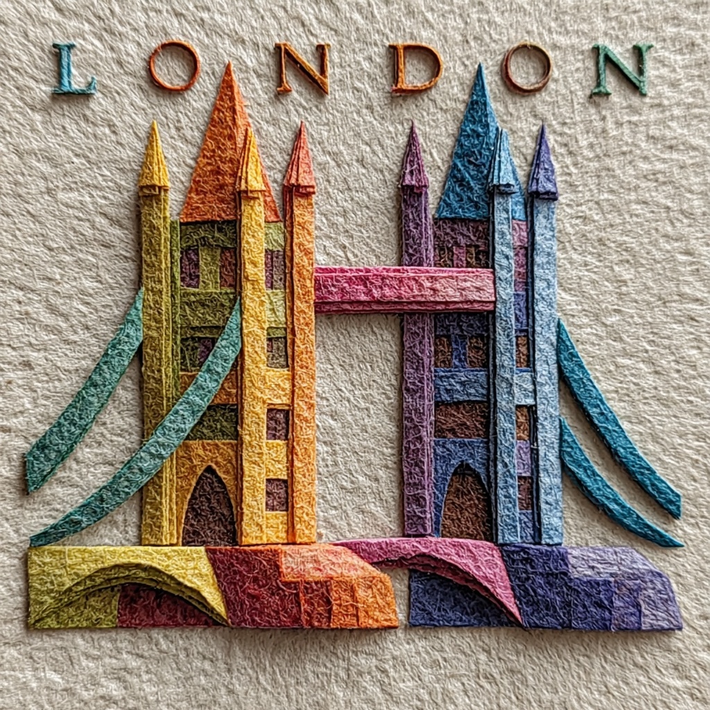 Intricate Origami Model of London's Tower Bridge