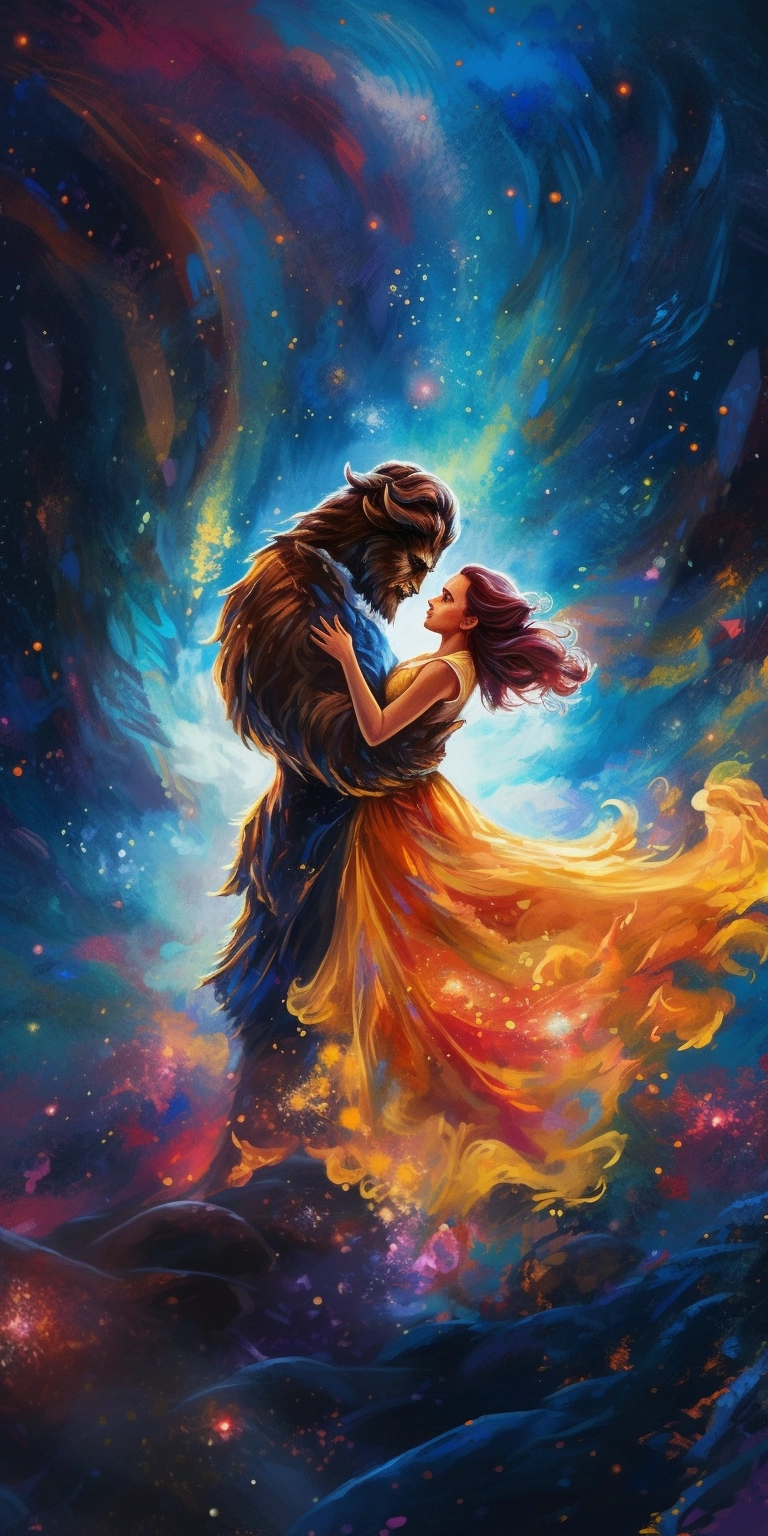 Galactic Beauty: HD Dancing & Kissing