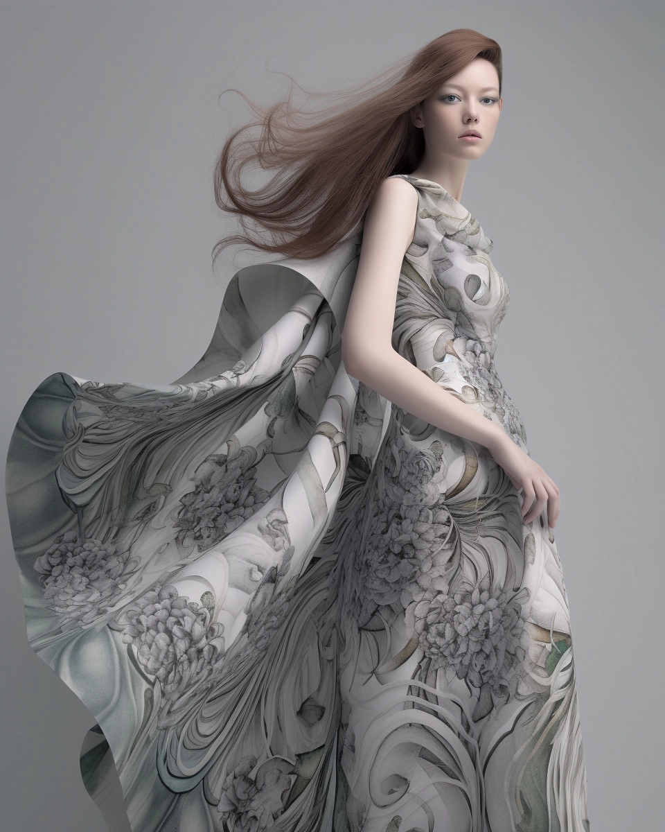 Scandinavian Beauty in Iris Van Herpen Style Dress