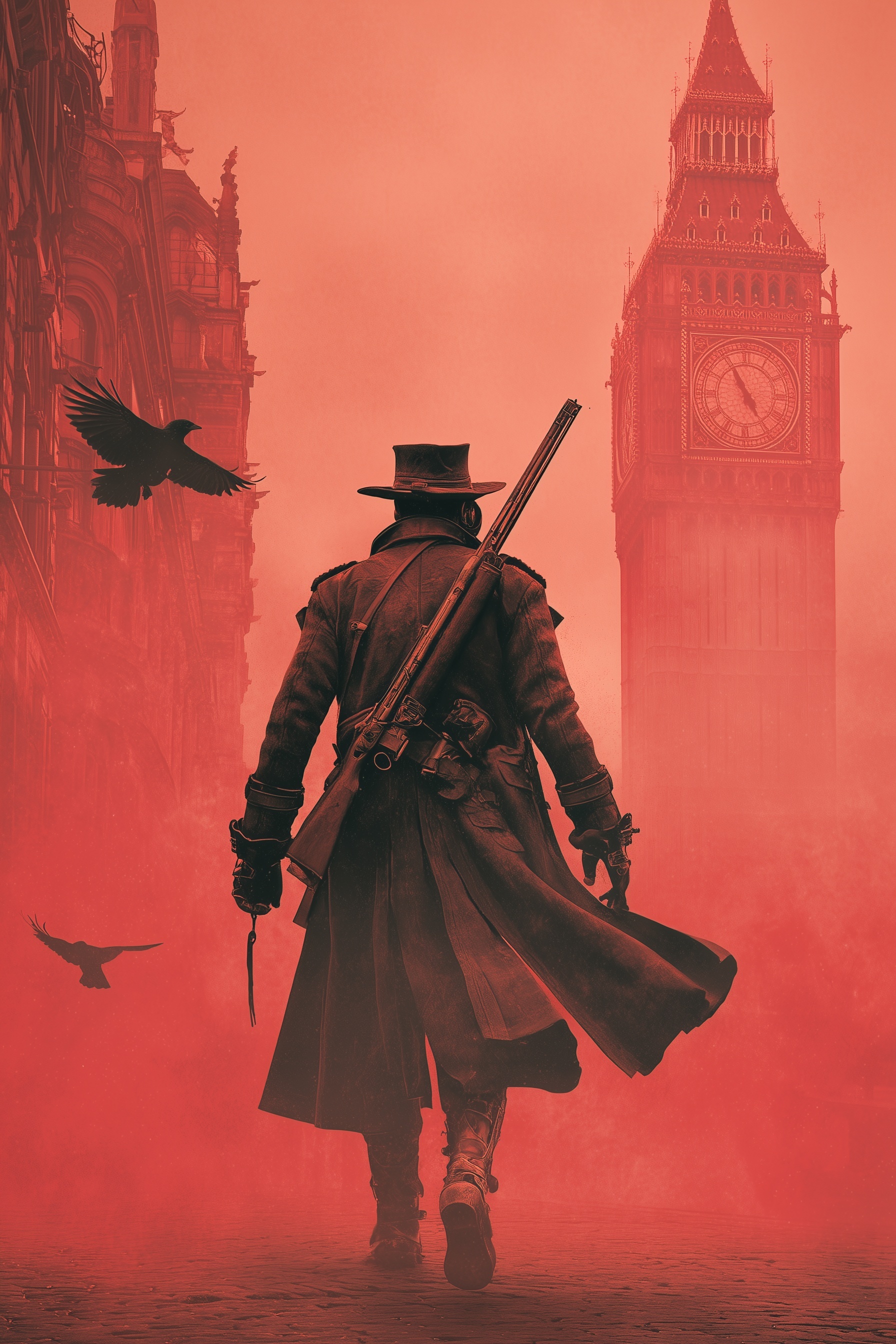 Epic Steampunk Hunter in Foggy Victorian London