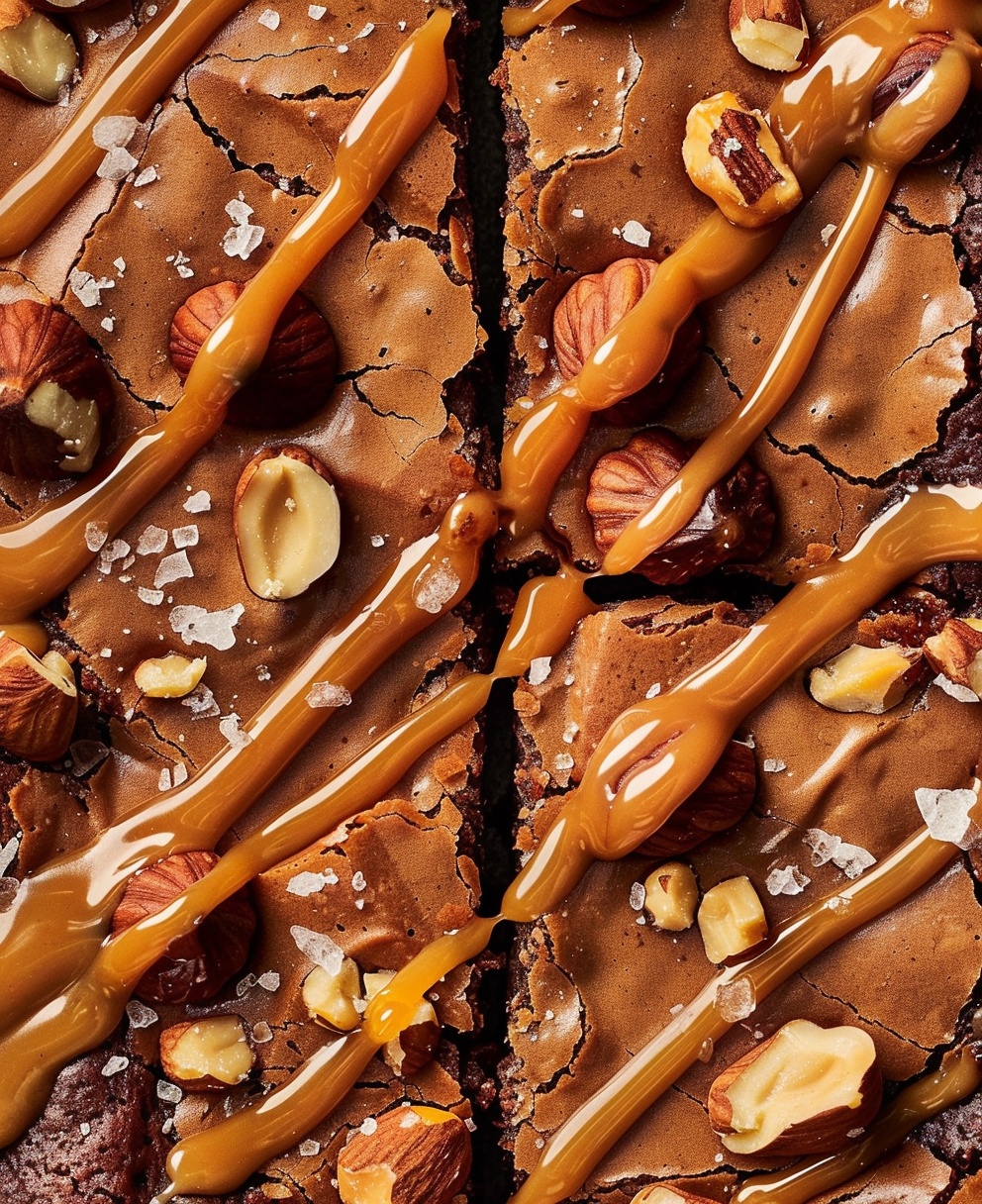 Indulge in Decadent Hazelnut Caramel Brownies