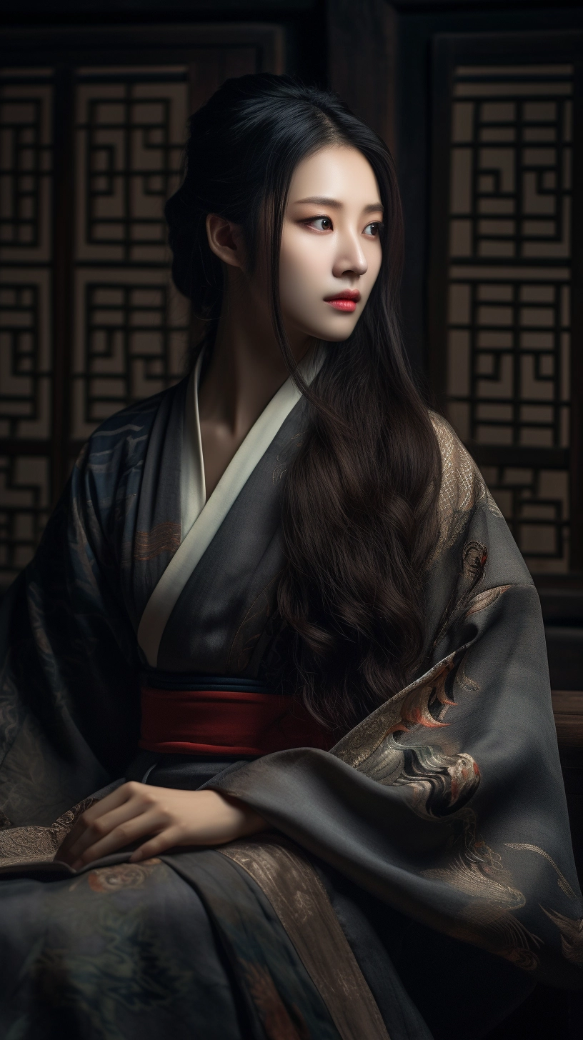 Enchanting Chinese Beauty in Sophisticated Attire