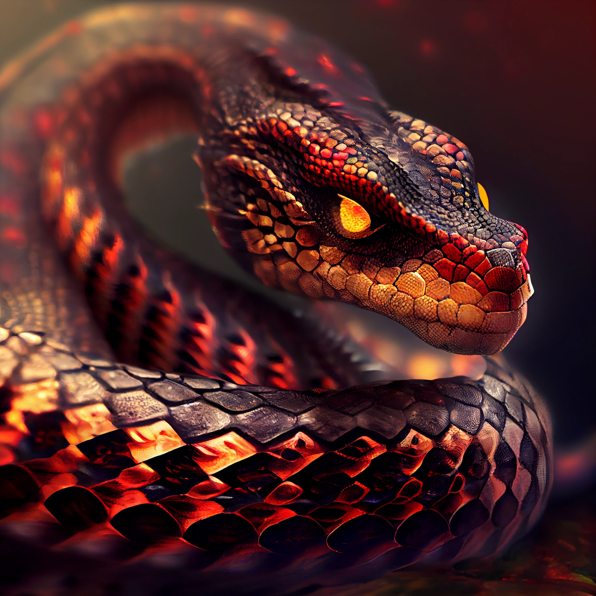 Dragon-Horned Snake: A Photorealistic Beauty