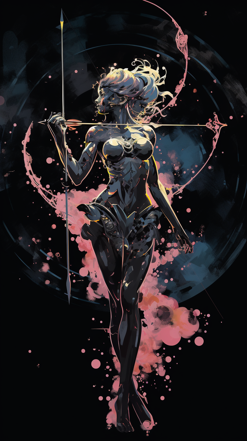 Intricate Centaur Constellation Art in Yoji Shinkawa Style