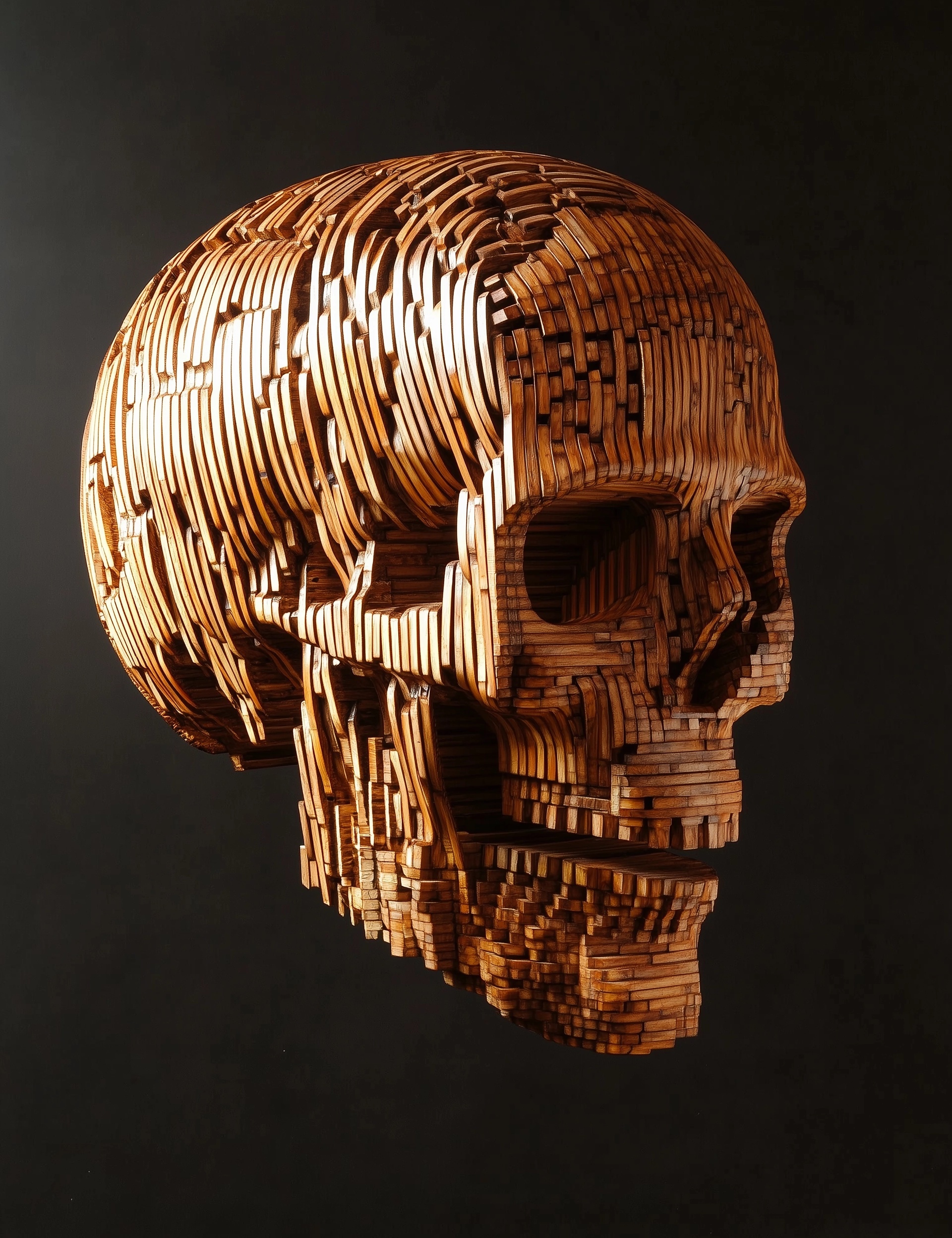 Artistic Wooden Skull Wall Decor – Unique Design