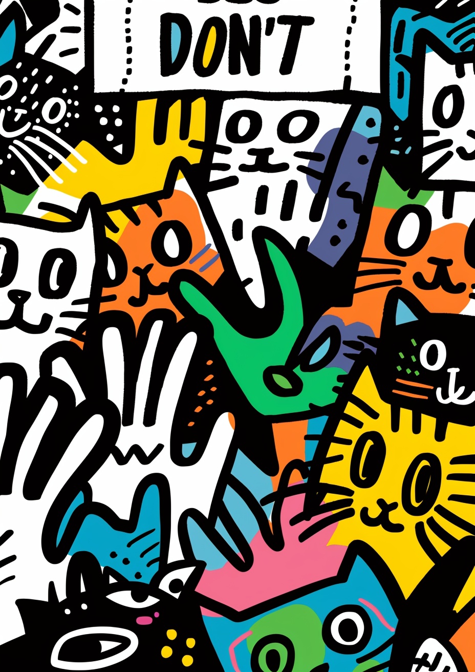 Don't Touch Me! Big Cat Factory: Keith Haring-style Drawing