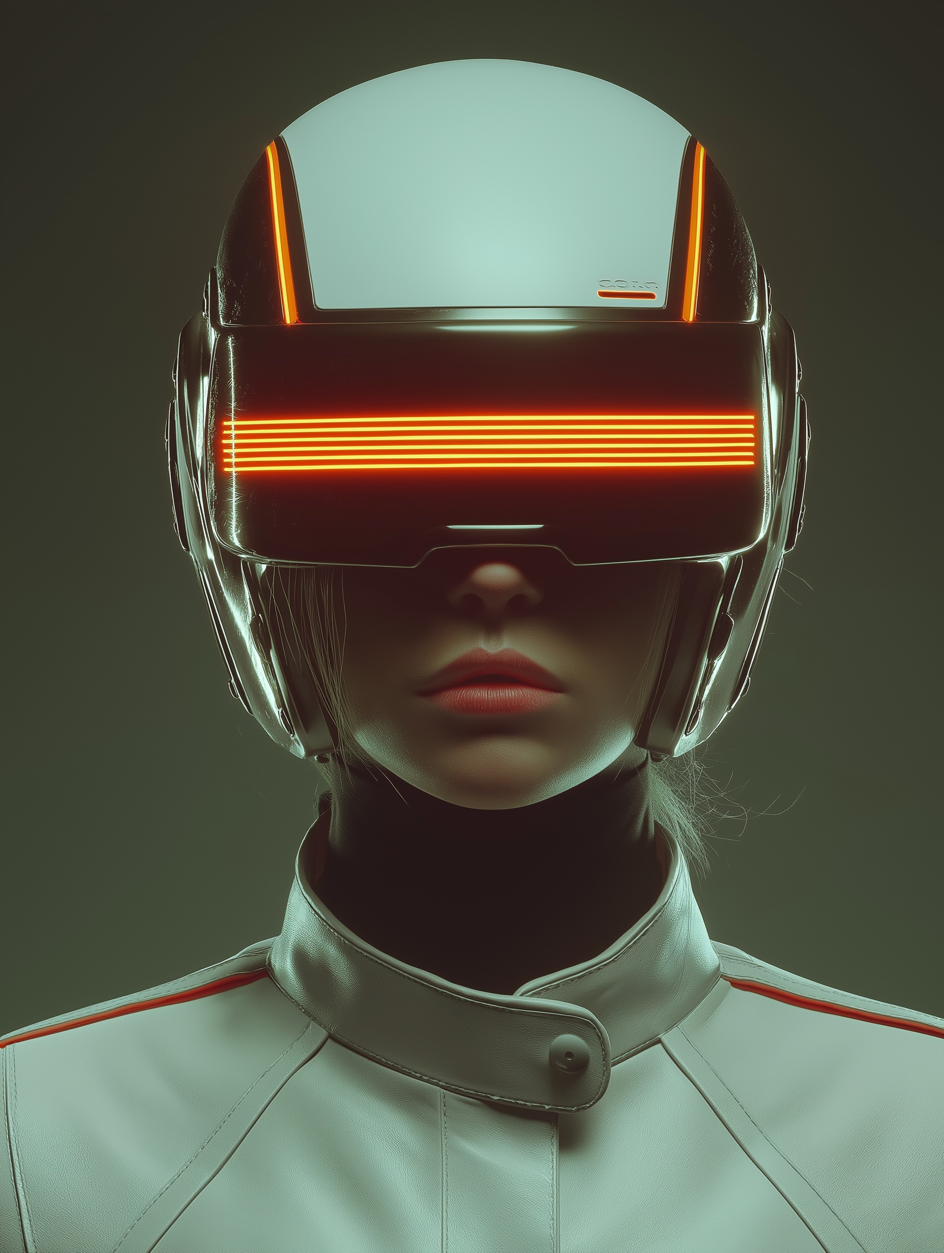 Futuristic Helmet & Jacket: Cyberpunk Style Close-Up