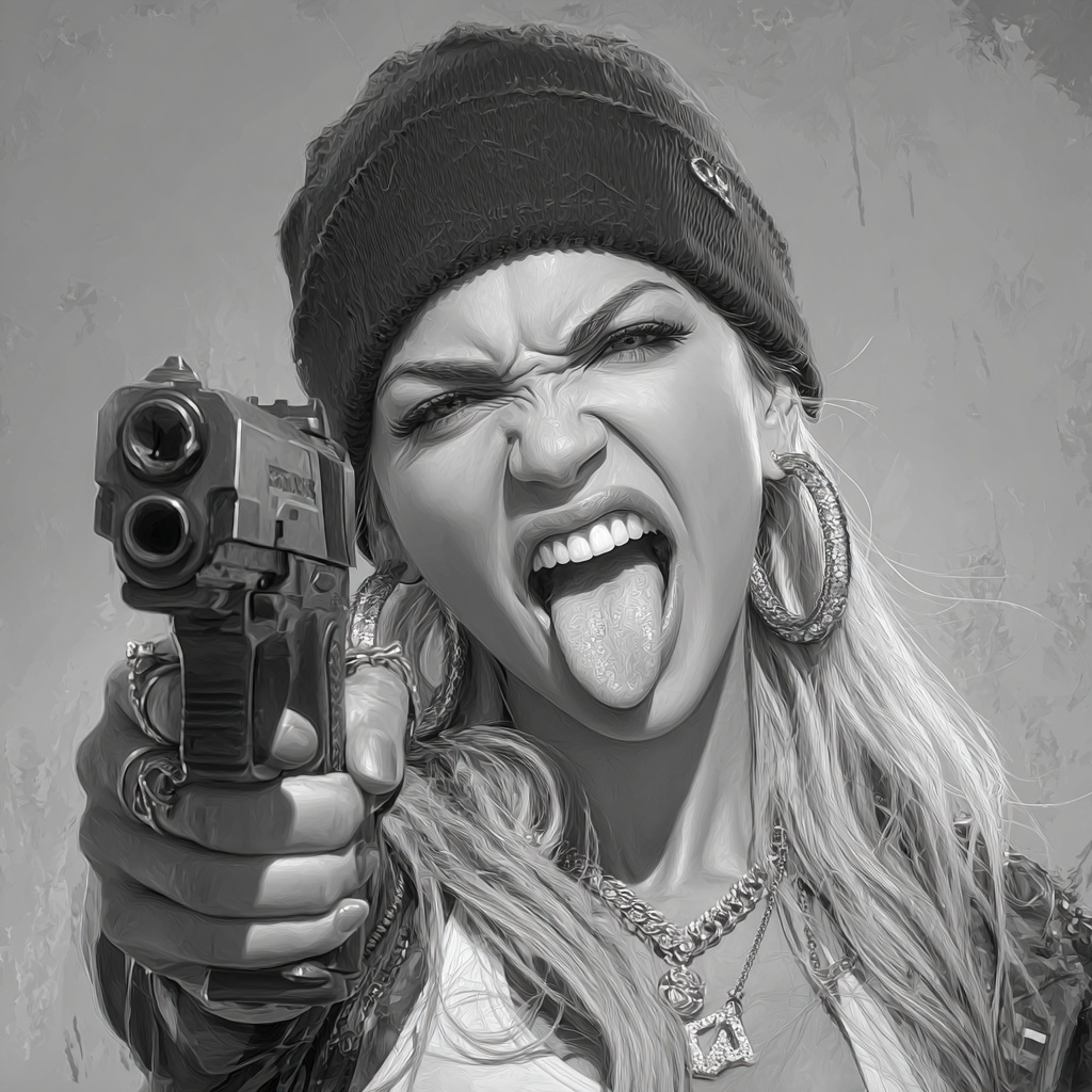 Stunning Black & White Art of an Outrageous Blonde