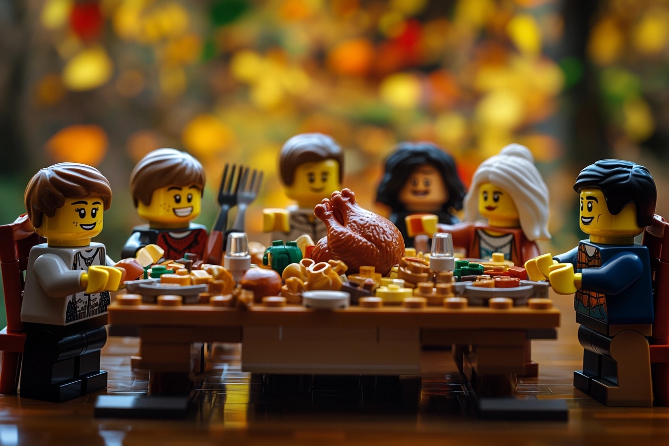 LEGO Thanksgiving: Family Feast at the Table