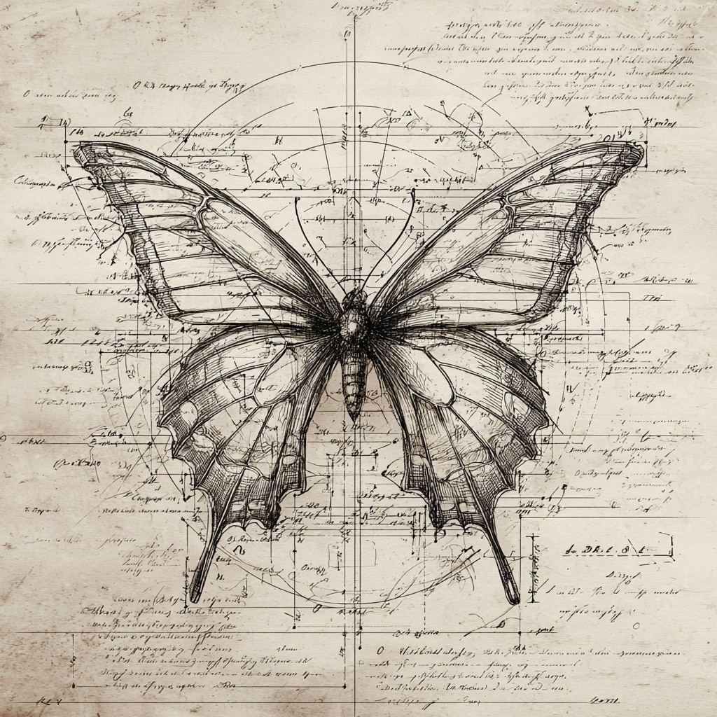 Elegant Butterfly Blueprint: Medieval Fantasy Design
