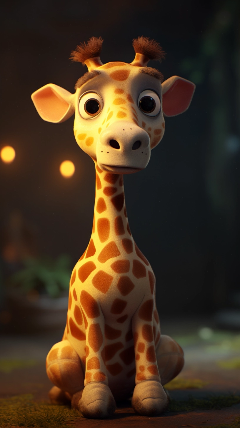 8K Pixar-Style Giraffe Art: Trending on ArtStation