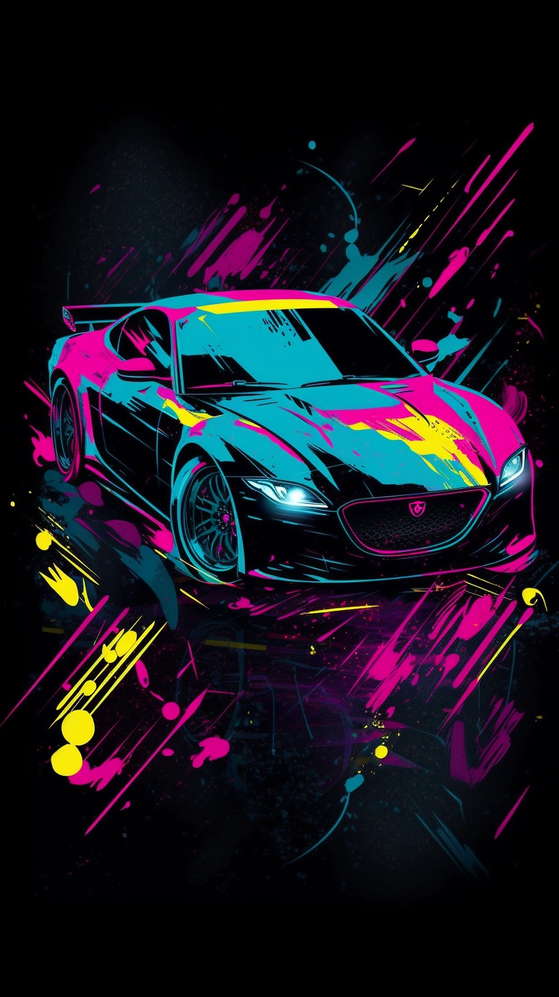 Speed and Power: Panther and Sports Car Metal Poster