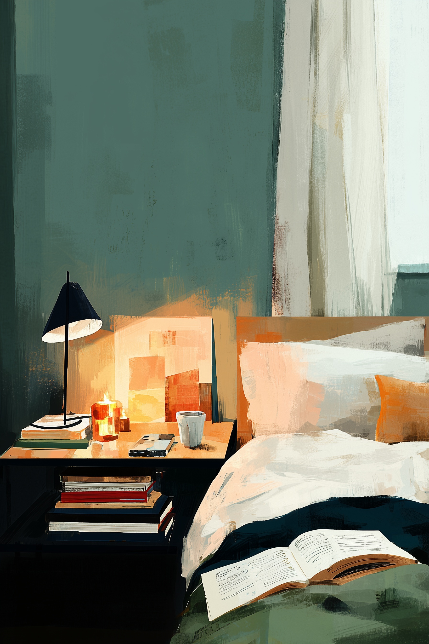 Serene Bedroom Nook: A Cozy Dusk Retreat