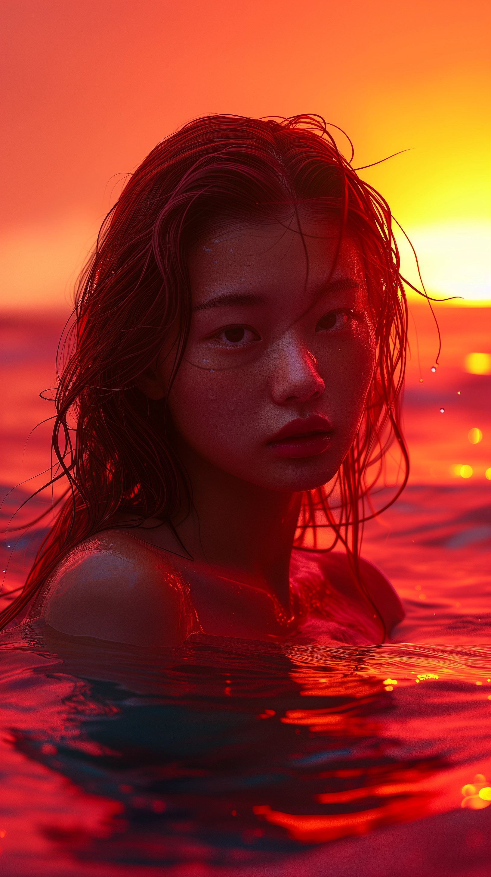 Full Body Cinematic Photoshoot: Realistic Chinese Artist at Beach