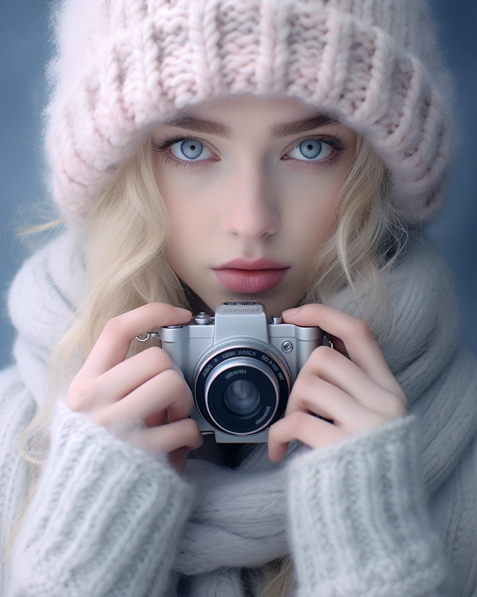 Winter Wonderland: Capturing Aurorapunk Beauty in Light Azure & White!