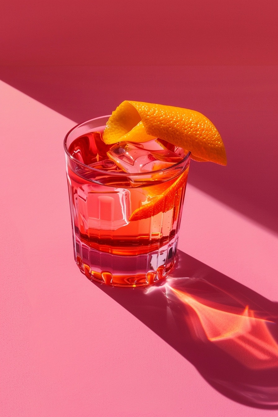 Luxury Negroni: Vibrant Cocktail Photography