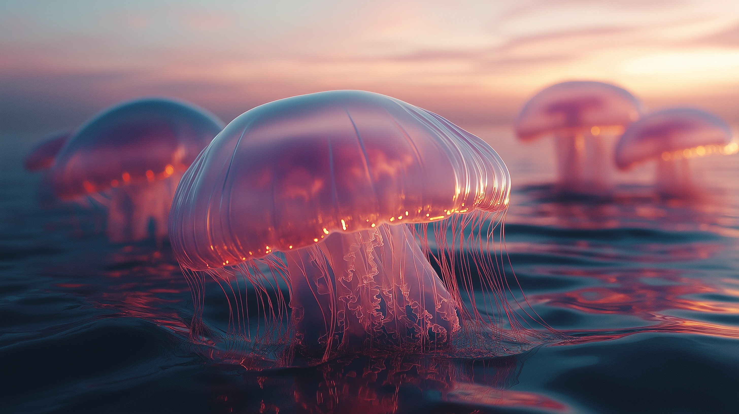 Dreamy Ocean Serenity with Glowing Jellyfish