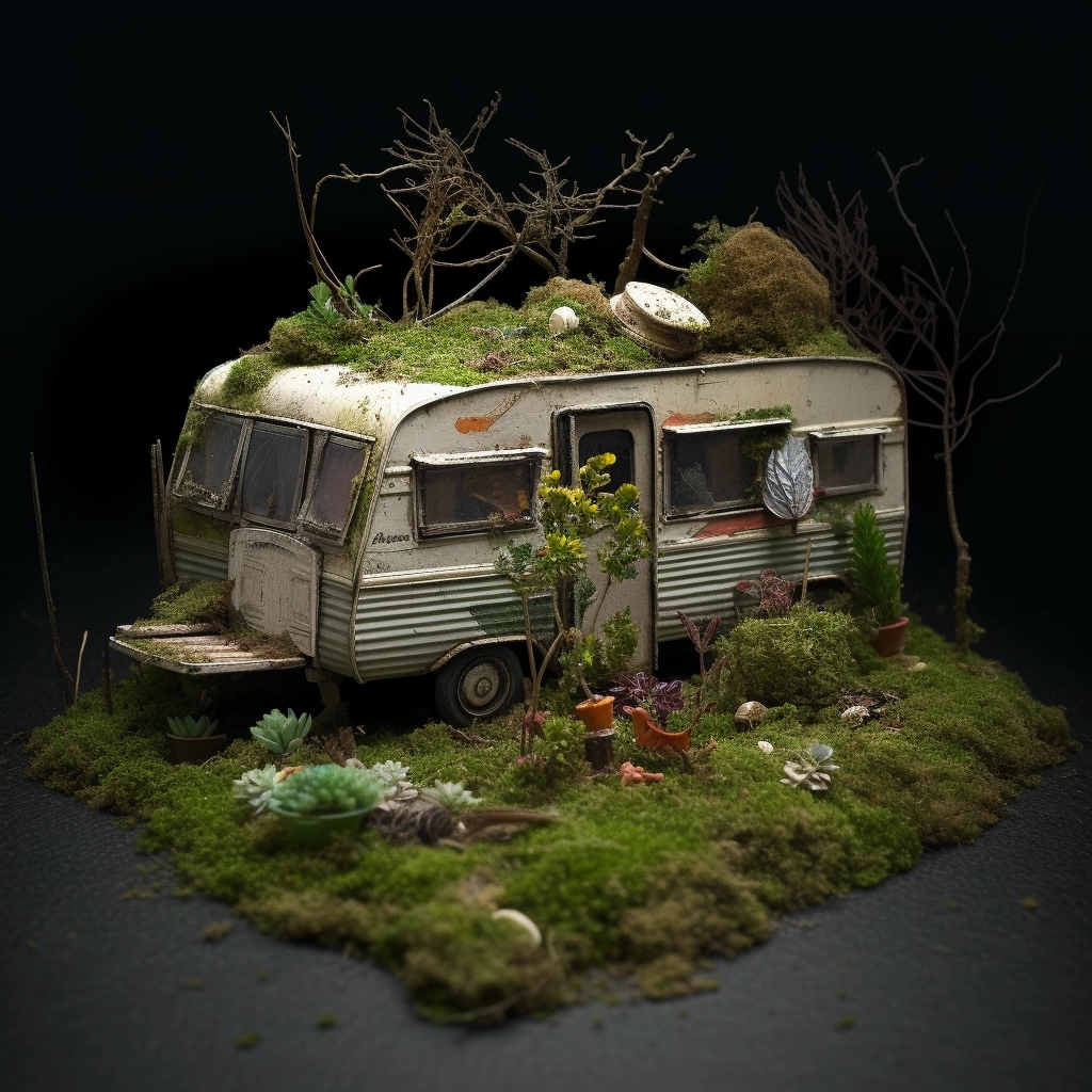 Abandoned Circus Caravan Miniature Diorama by Andy Acres