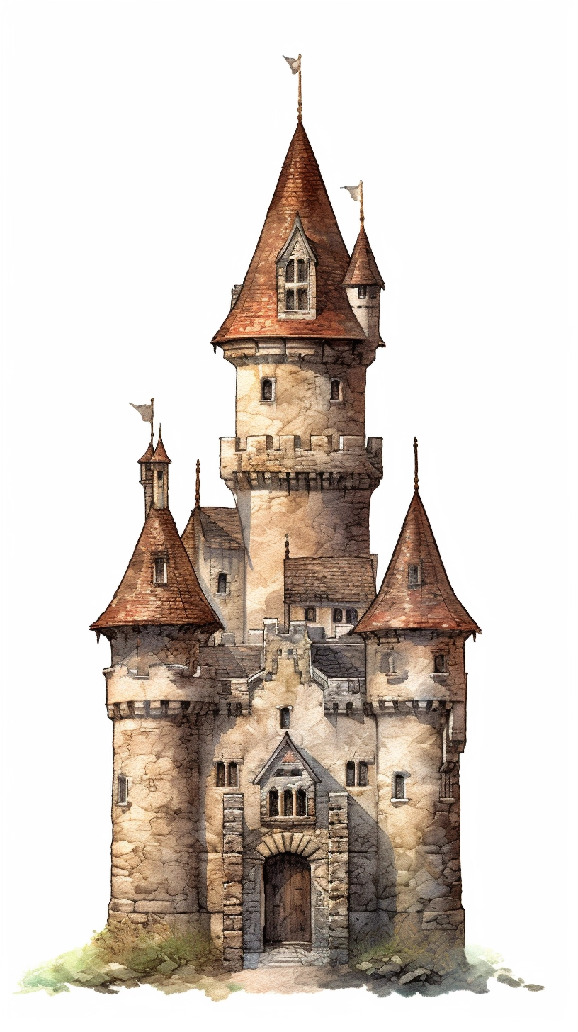 Realistic Medieval Castle Illustrations