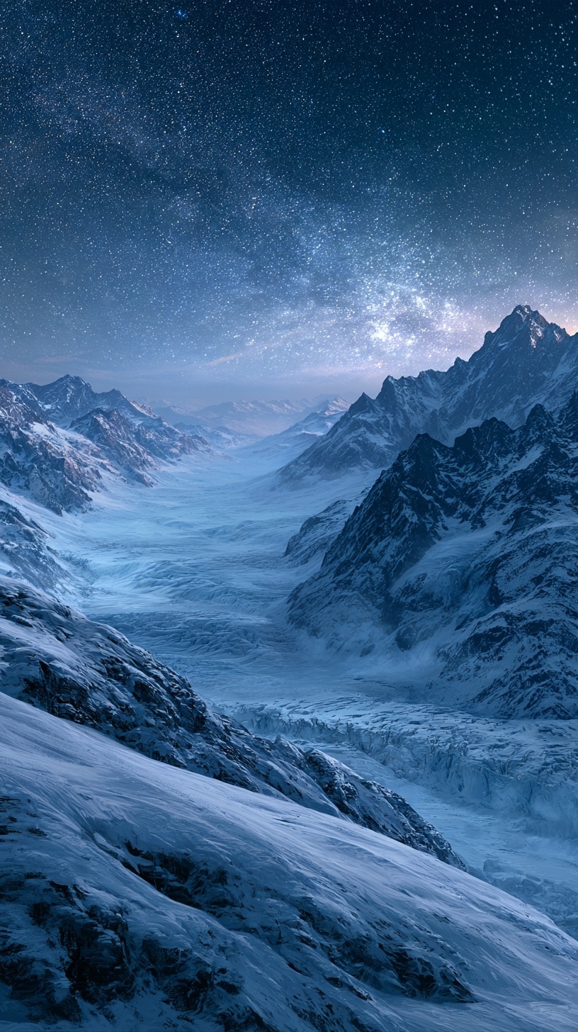 Epic Fantasy: Majestic Snowy Mountain Landscapes