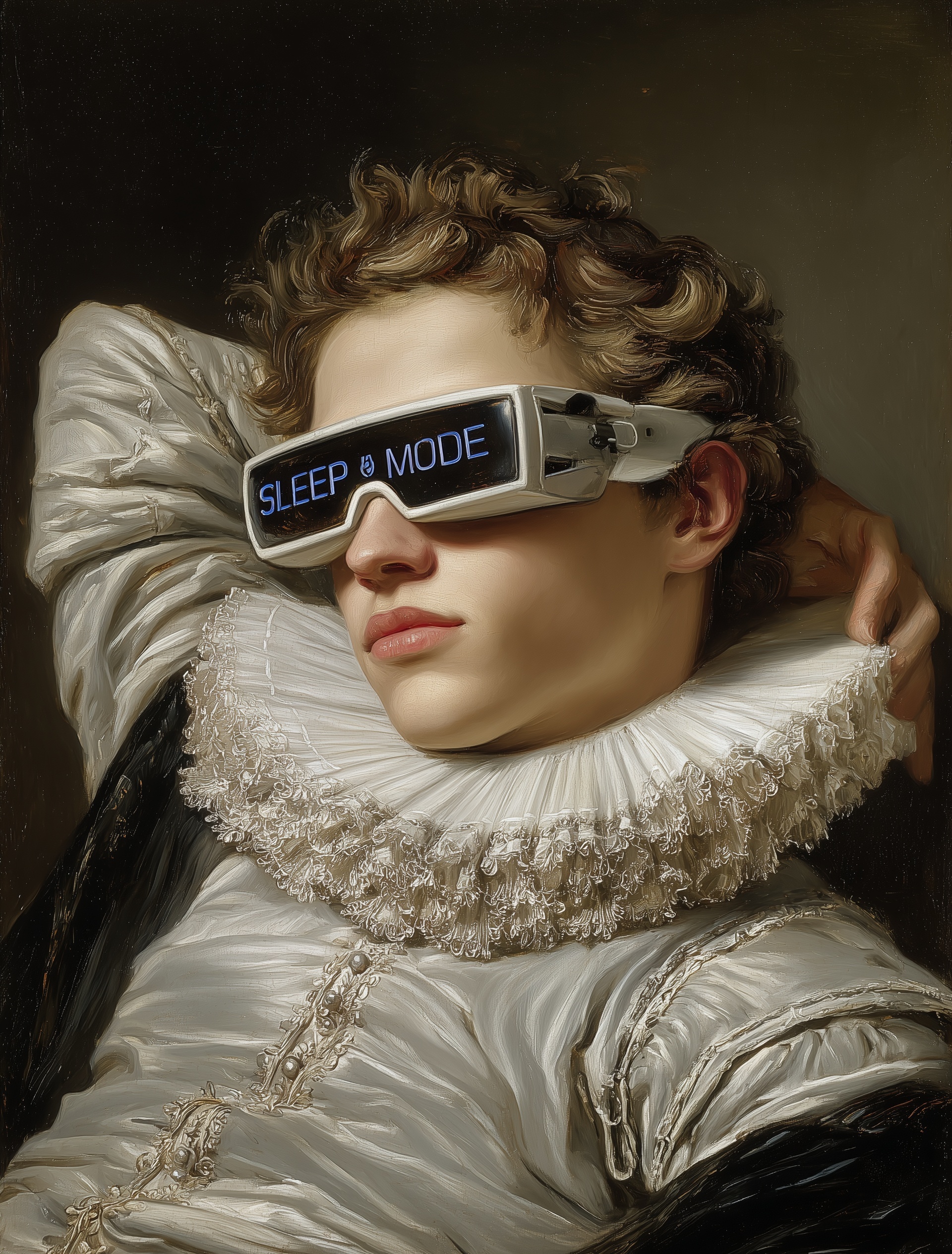 Serene Baroque Model in Sleep Mode VR Glasses